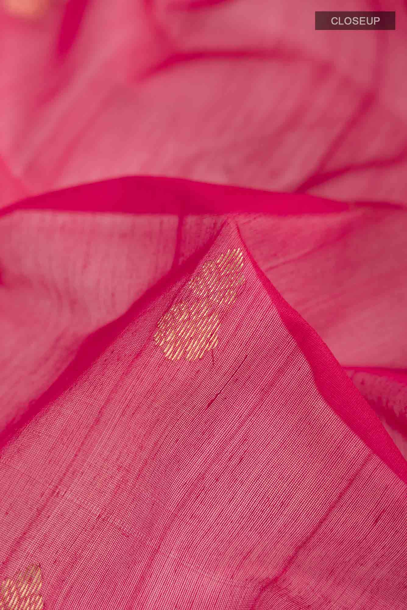 Pink Chanderi Silk Cotton Saree
