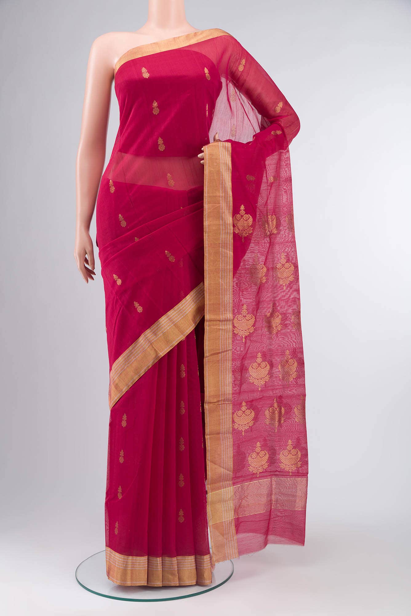 Pink Chanderi Silk Cotton Saree