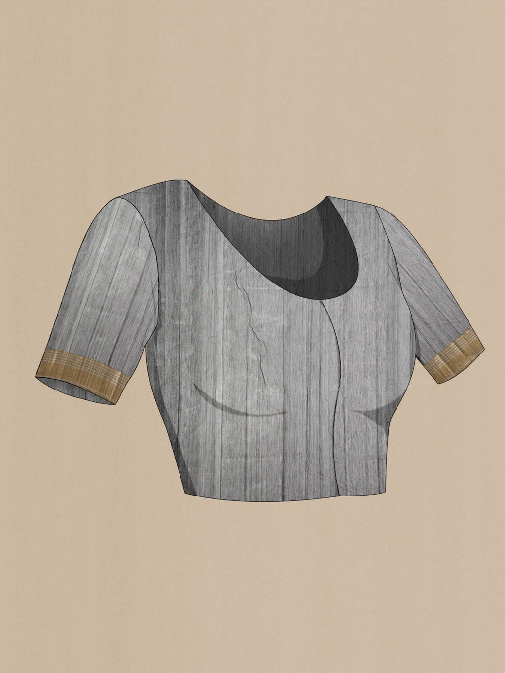 Grey Chanderi Silk Cotton Saree
