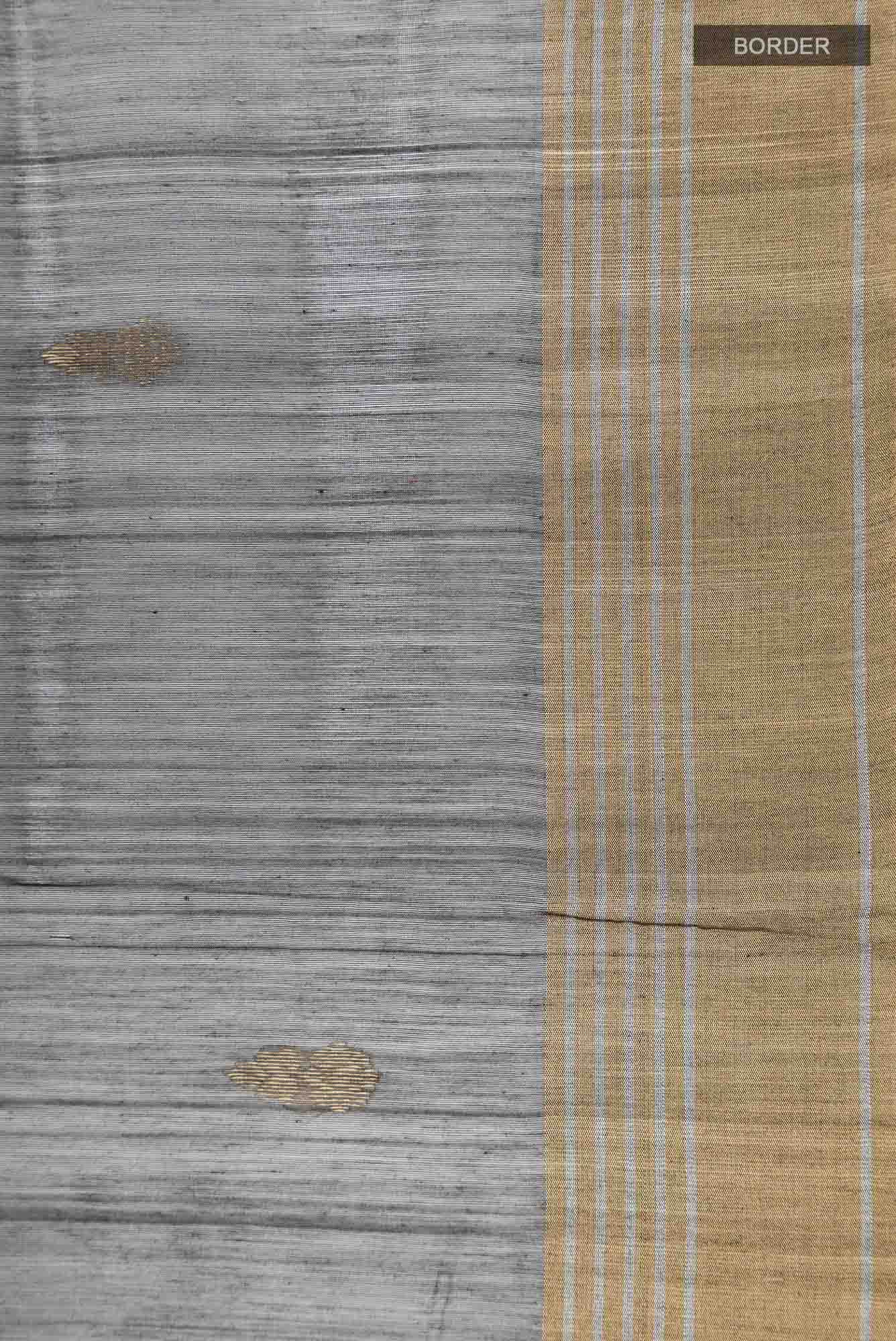Grey Chanderi Silk Cotton Saree