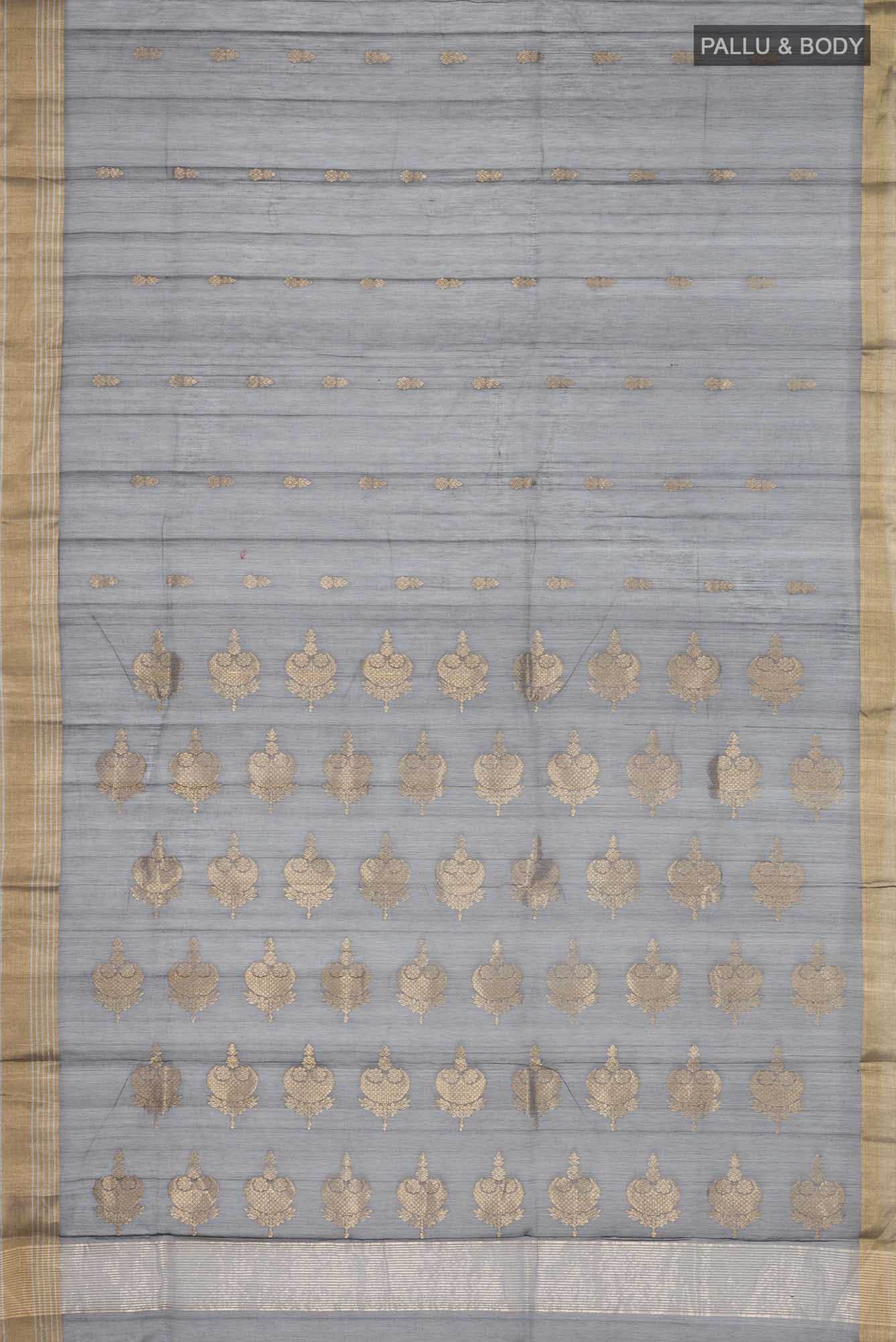 Grey Chanderi Silk Cotton Saree