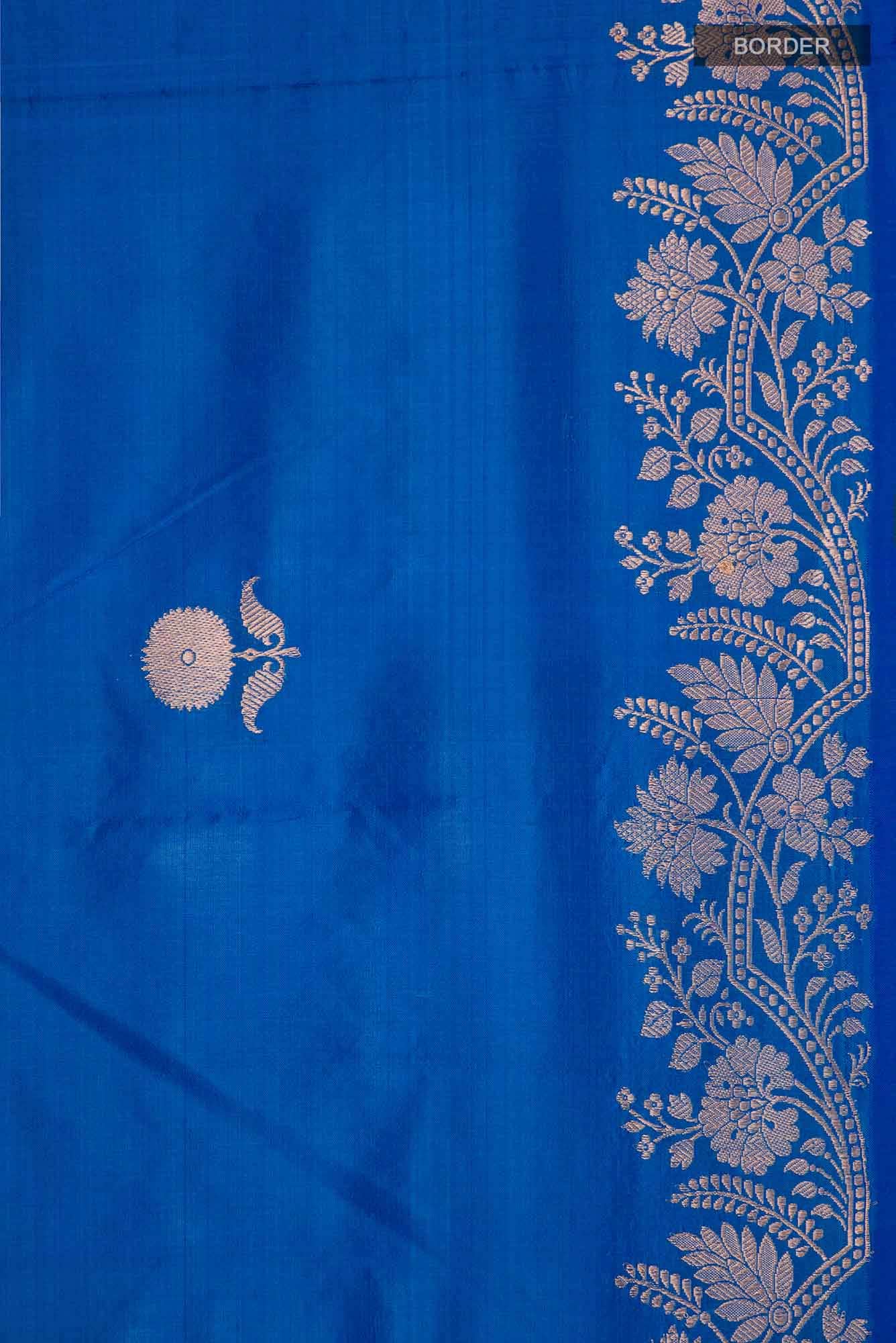 Blue Banarasi Katan Silk Saree