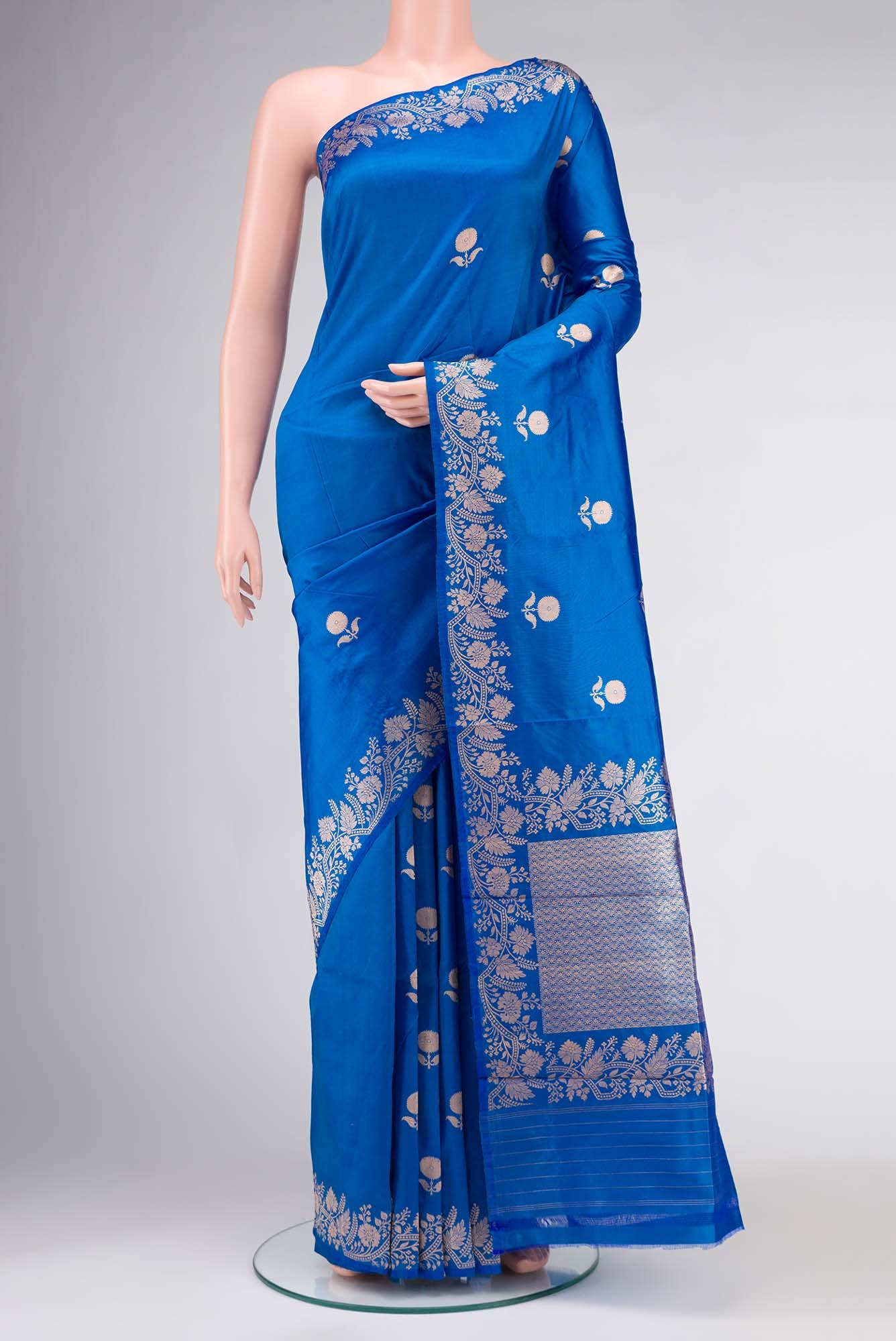 Blue Banarasi Katan Silk Saree