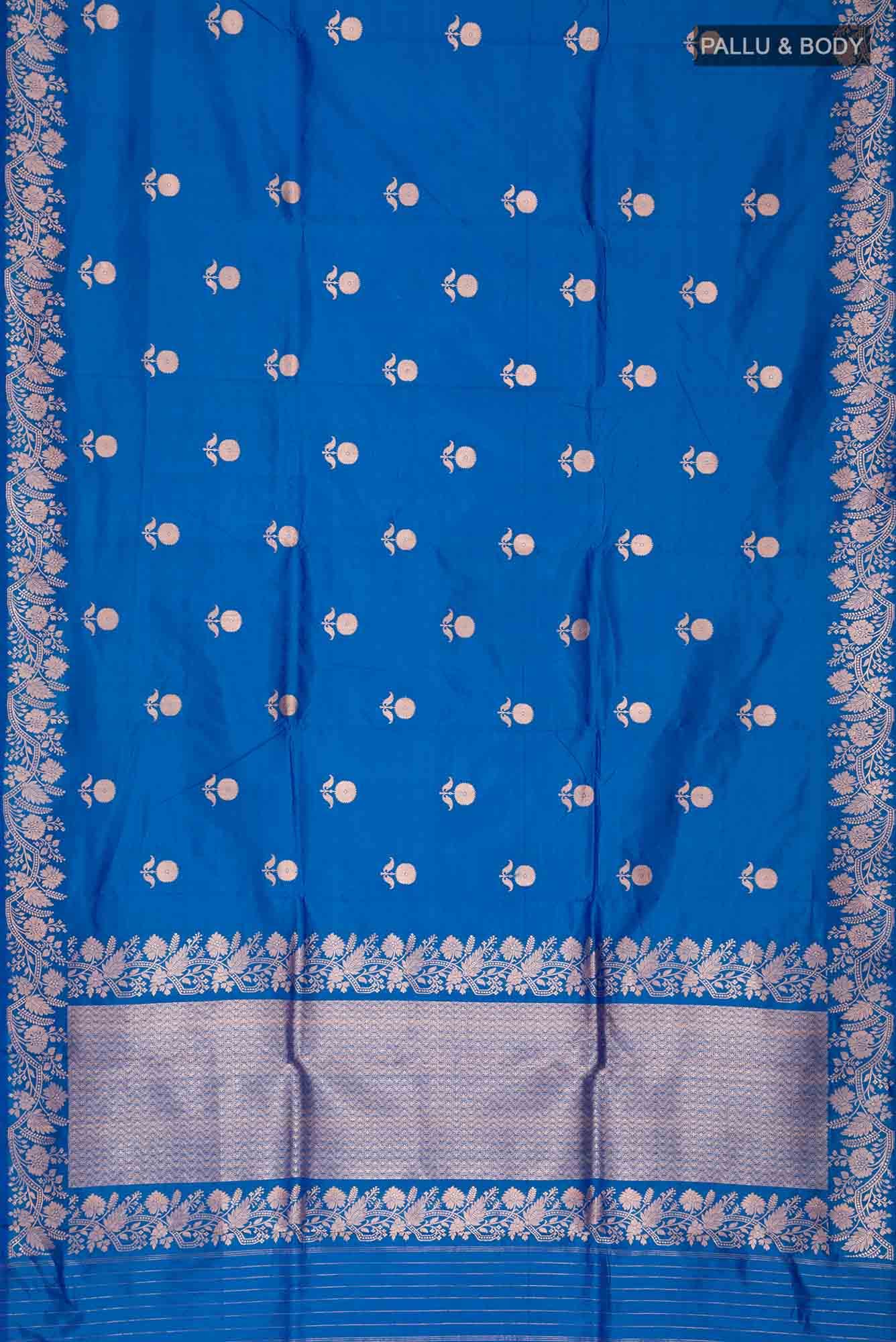 Blue Banarasi Katan Silk Saree