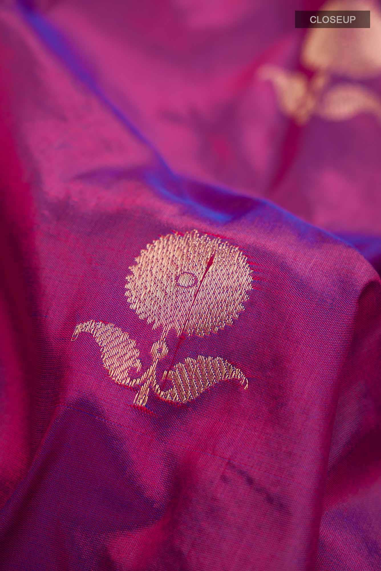 Purple Banarasi Katan Silk Saree