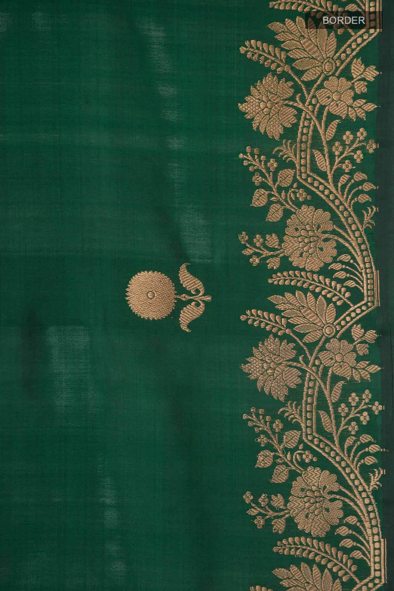 Green Banarasi Katan Silk Saree