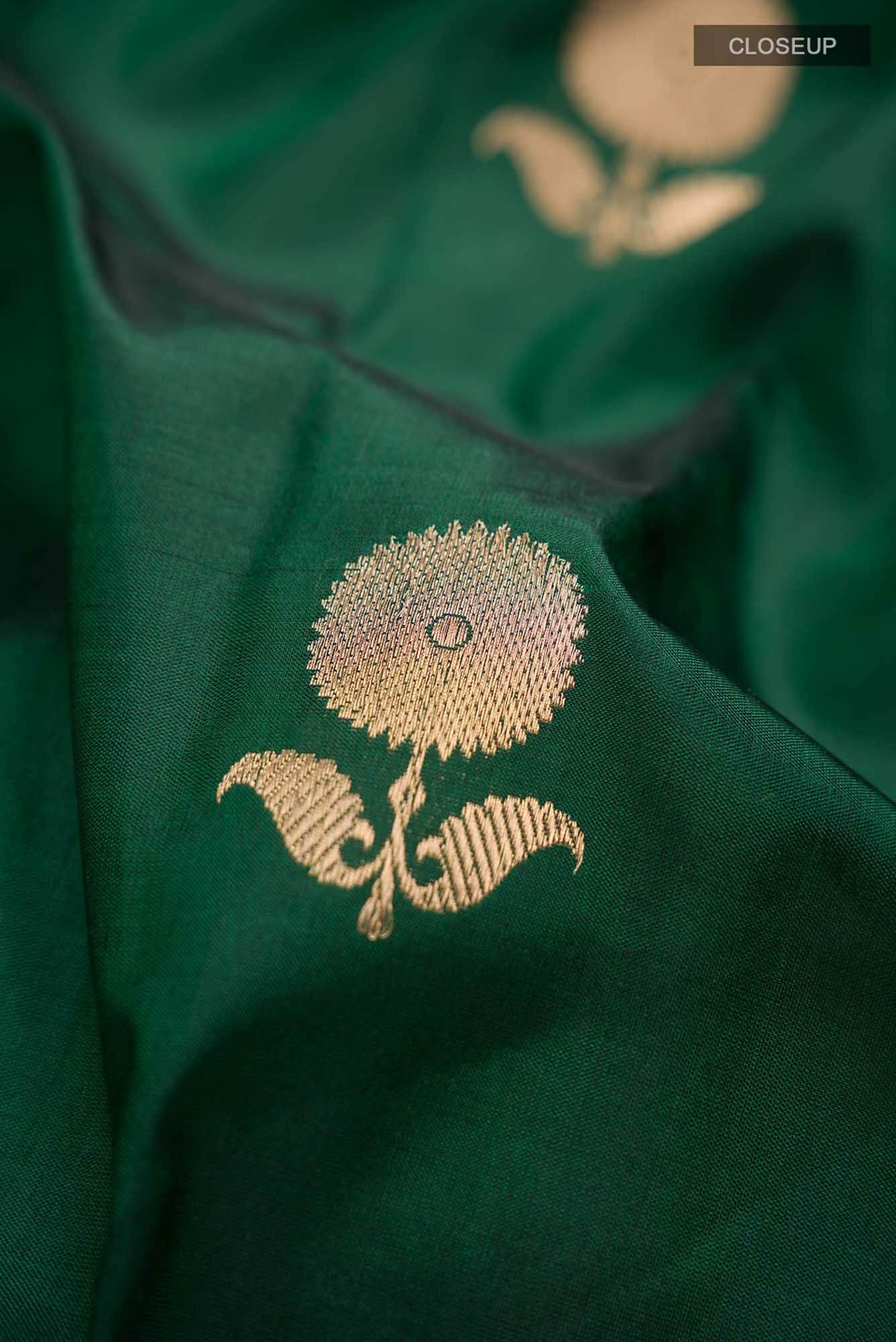 Green Banarasi Katan Silk Saree