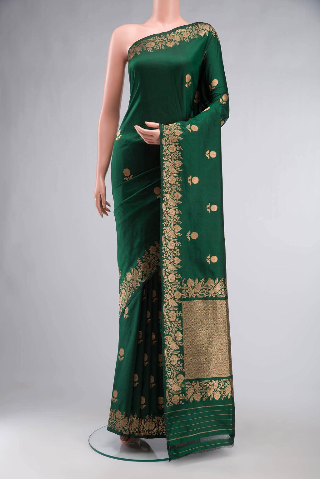 Green Banarasi Katan Silk Saree