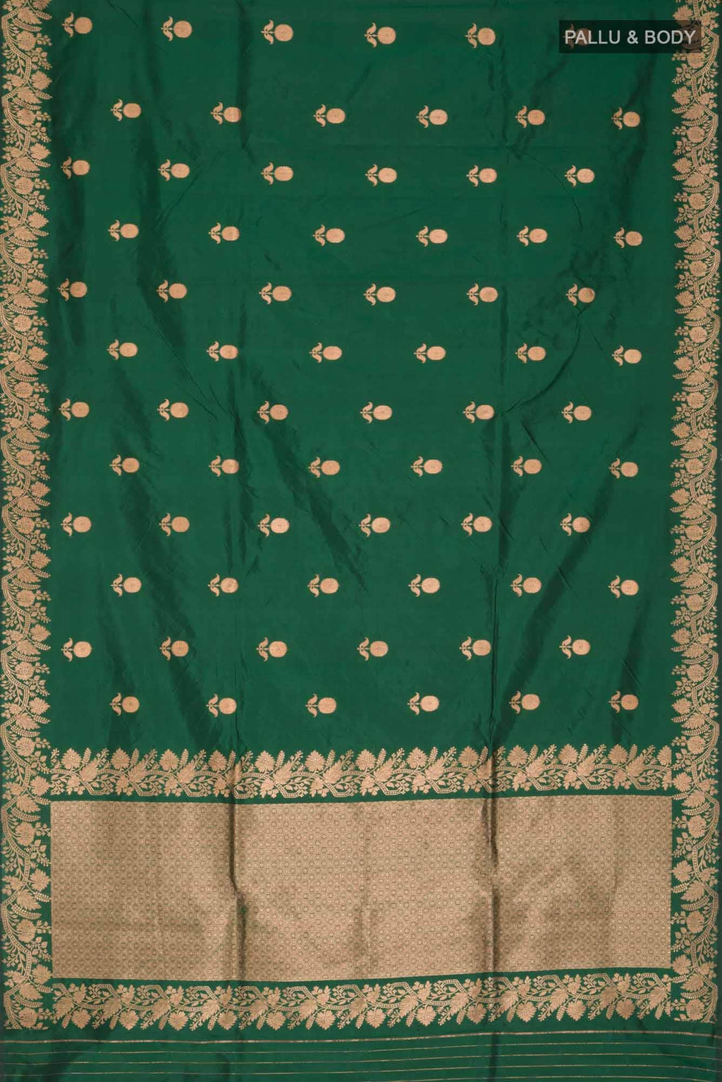 Green Banarasi Katan Silk Saree