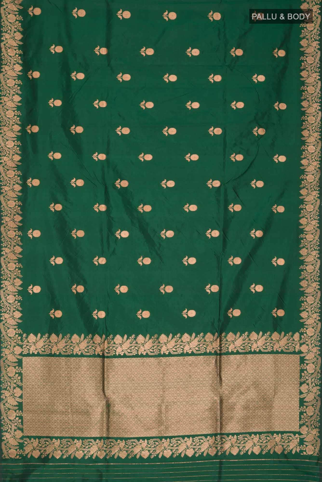 Green Banarasi Katan Silk Saree