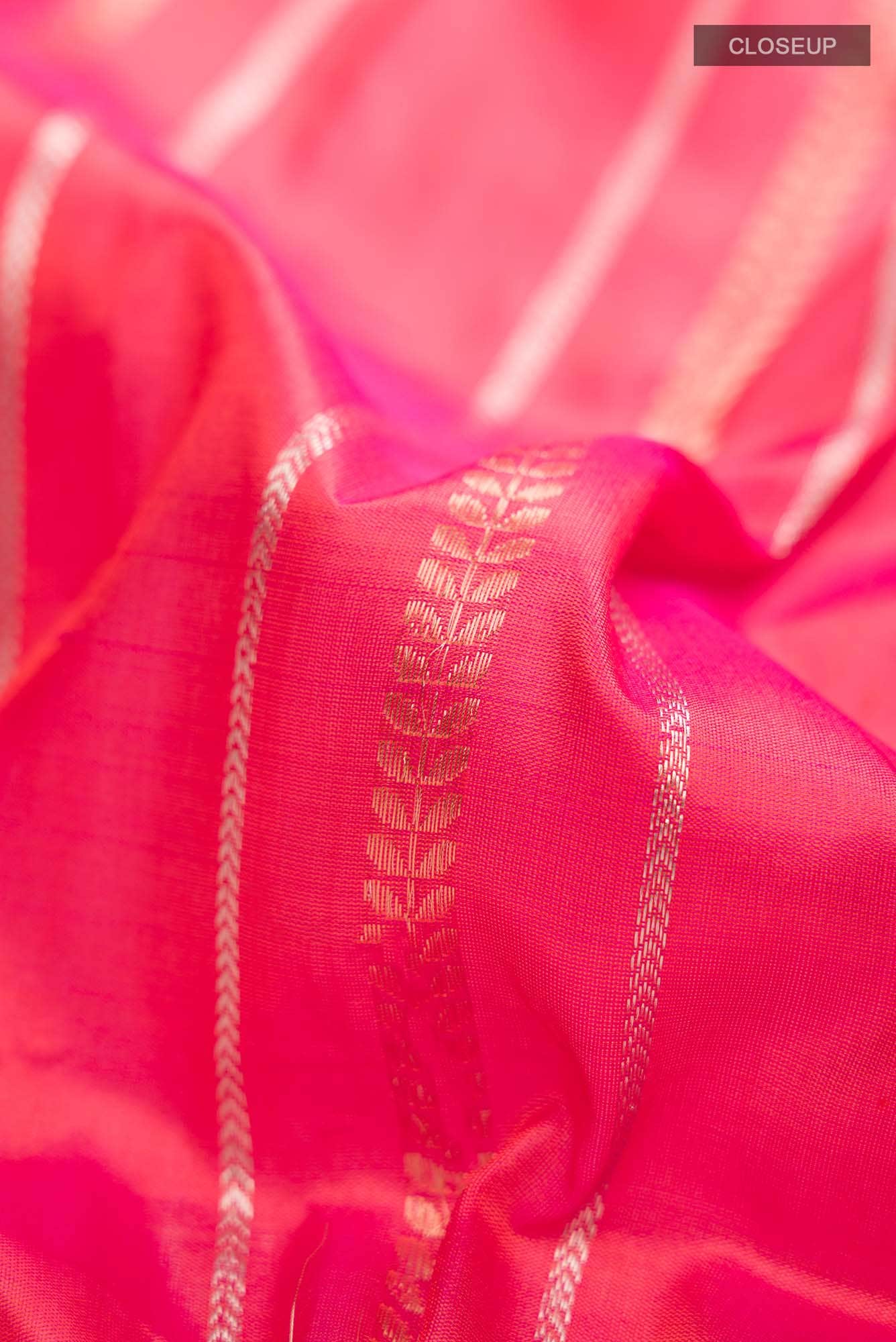 Orange with Pink Dual Tone Banarasi Katan Silk Saree