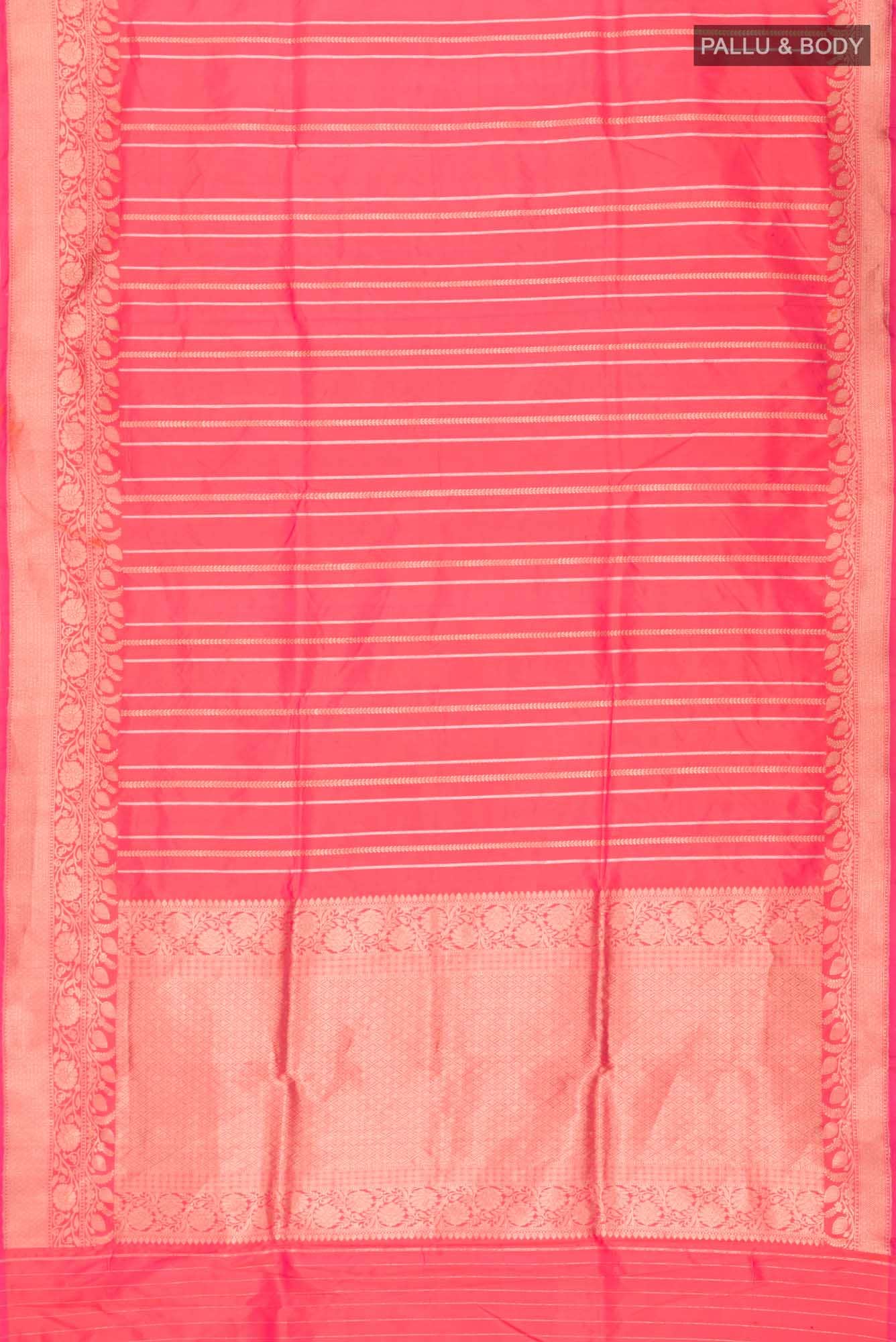 Orange with Pink Dual Tone Banarasi Katan Silk Saree