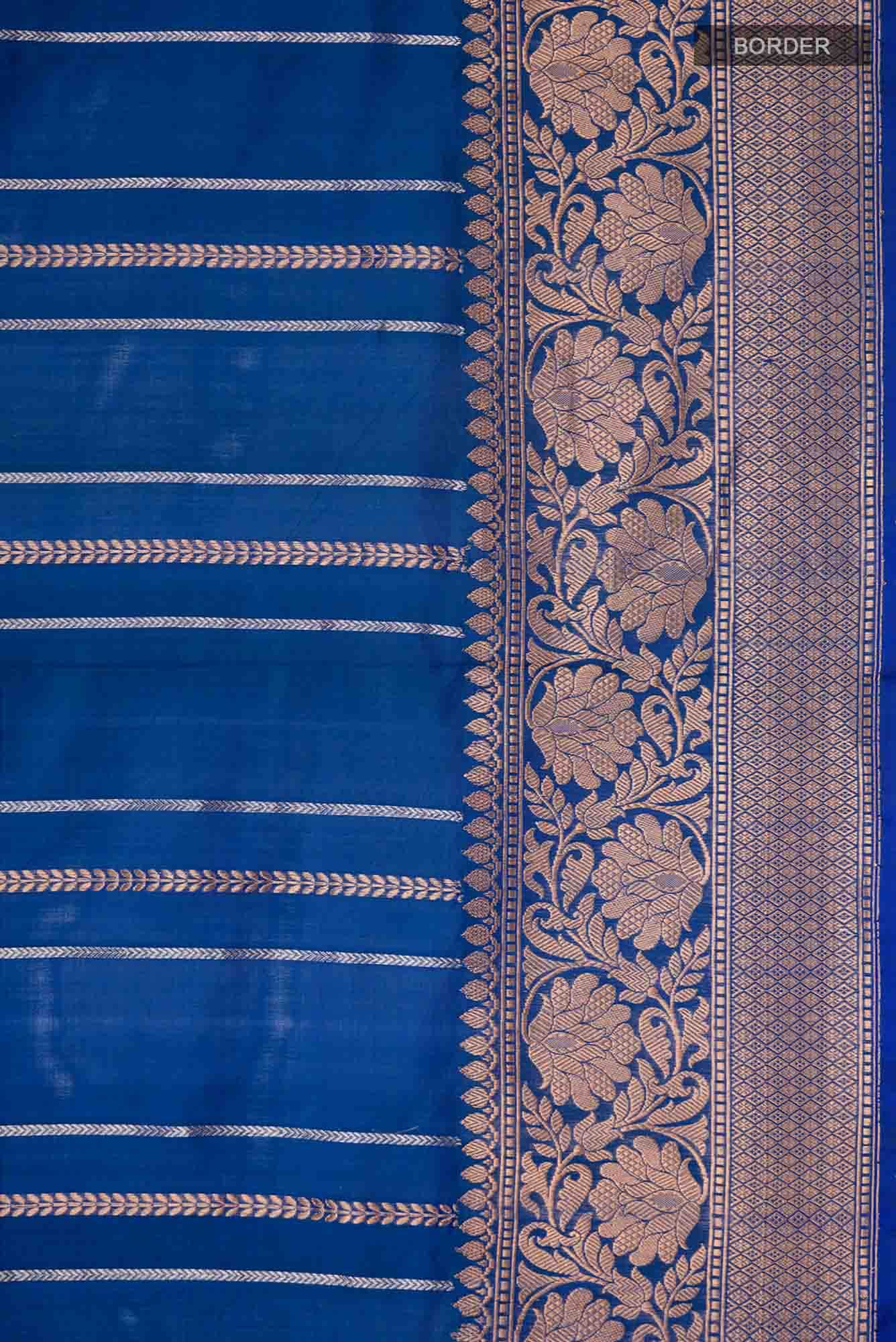 Blue Banarasi Katan Silk Saree