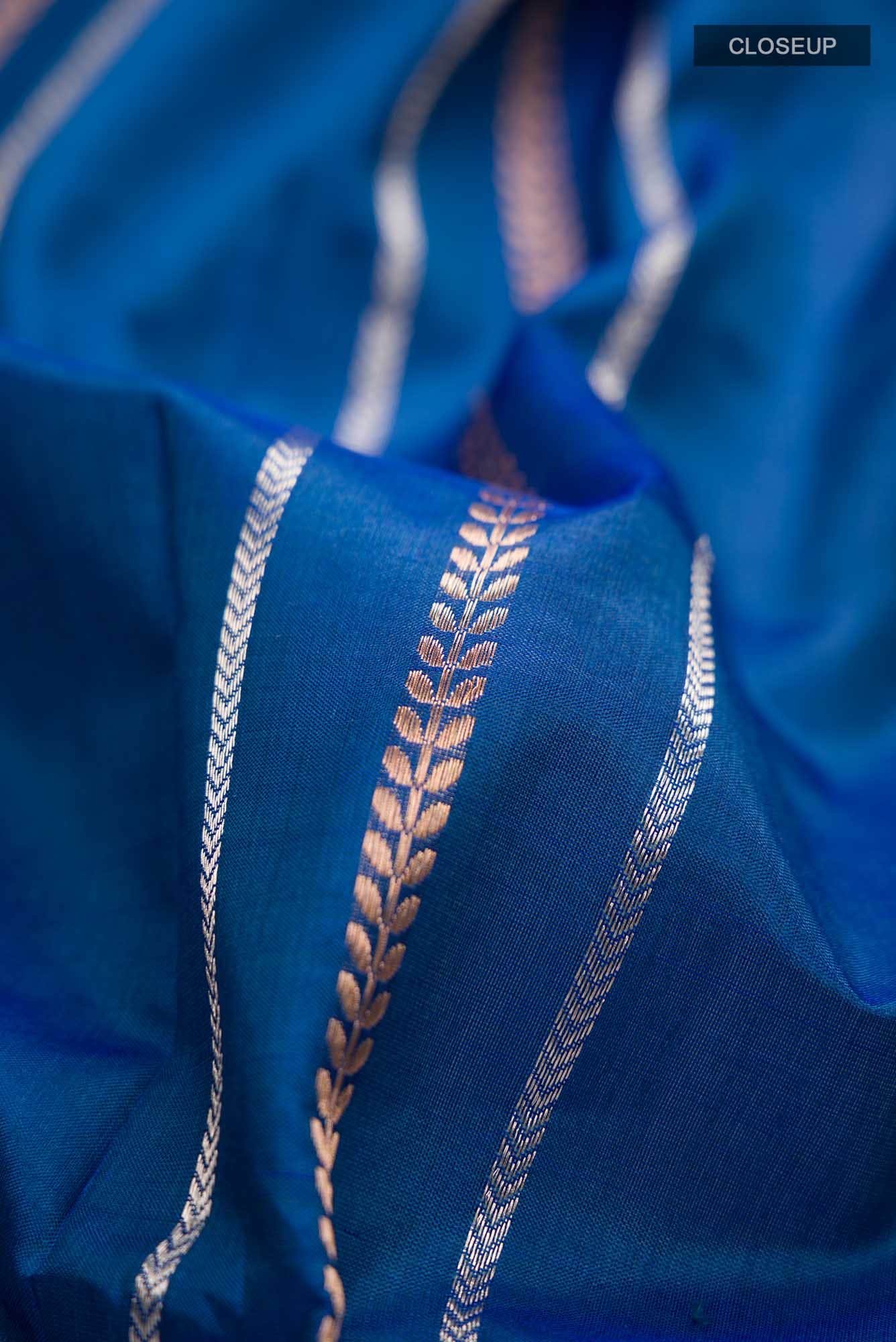 Blue Banarasi Katan Silk Saree