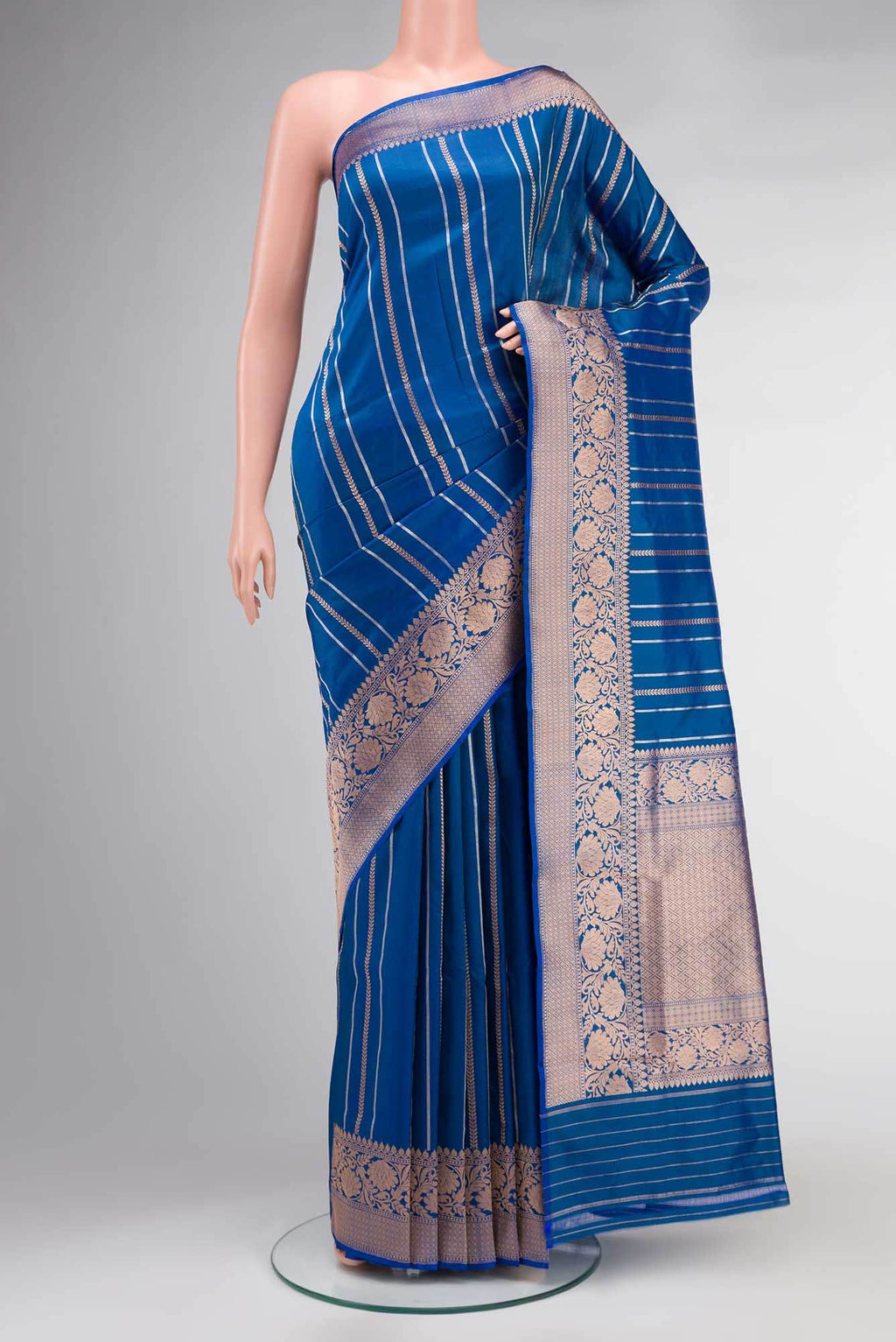 Blue Banarasi Katan Silk Saree