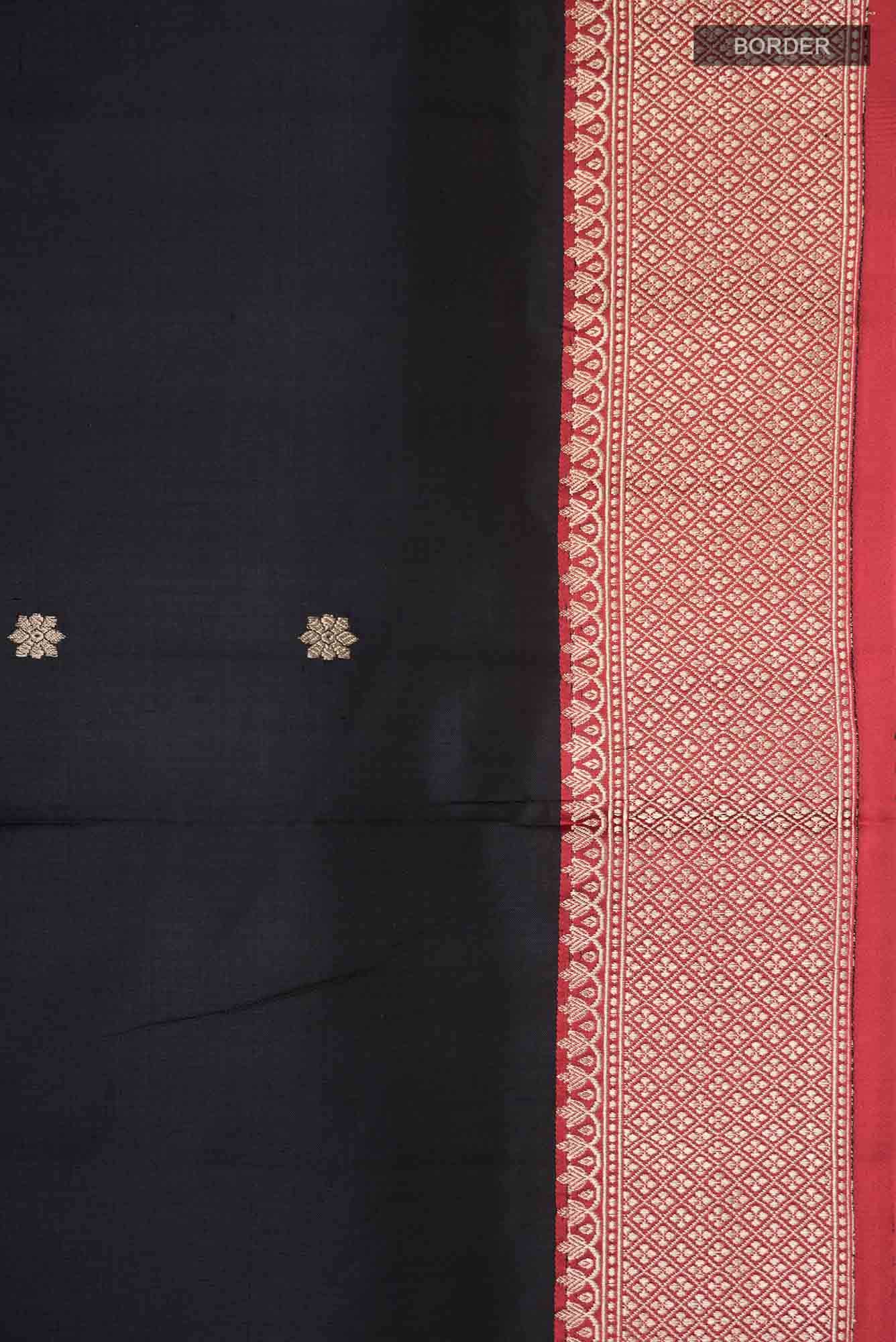 Black Banarasi Katan Silk Saree