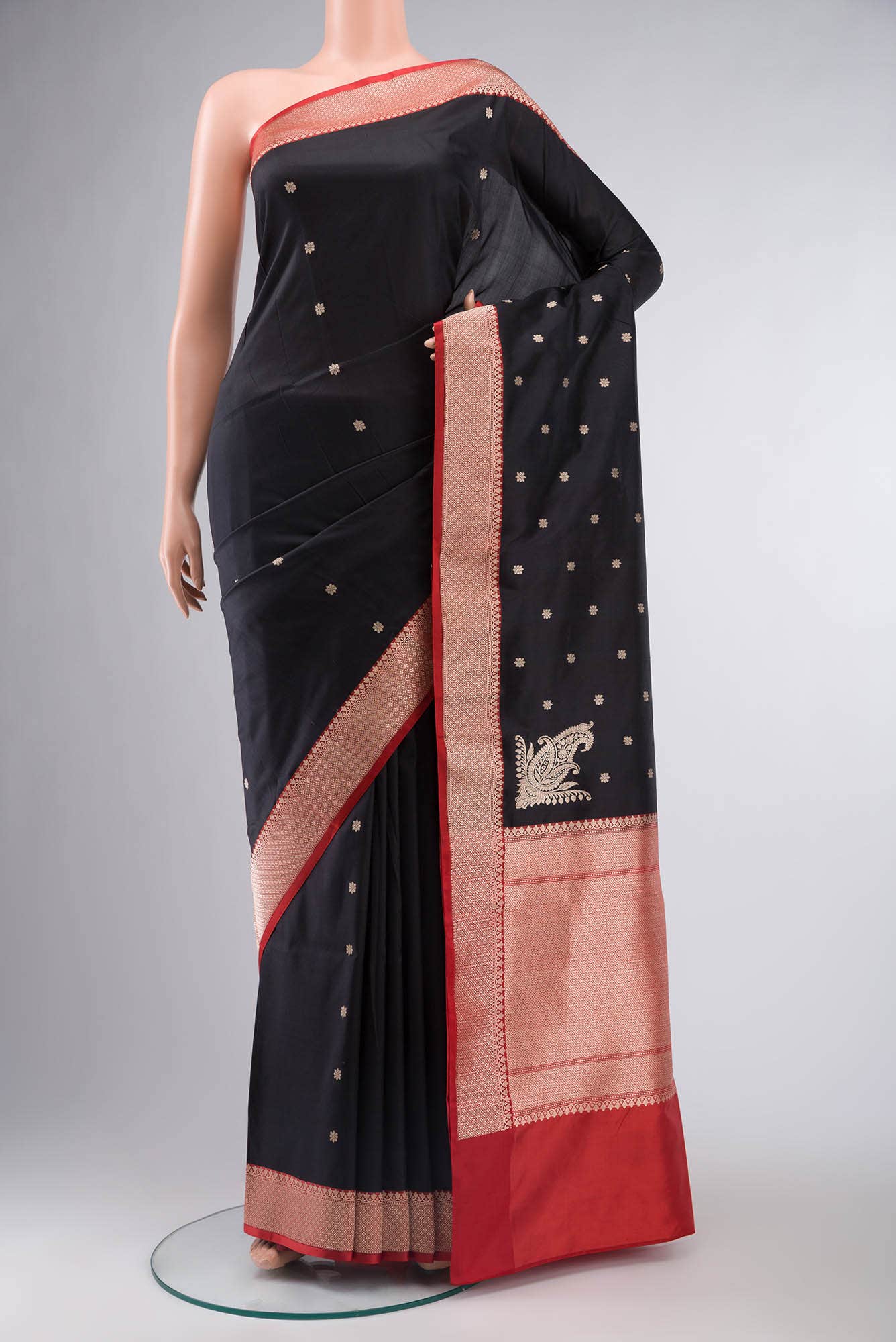 Black Banarasi Katan Silk Saree