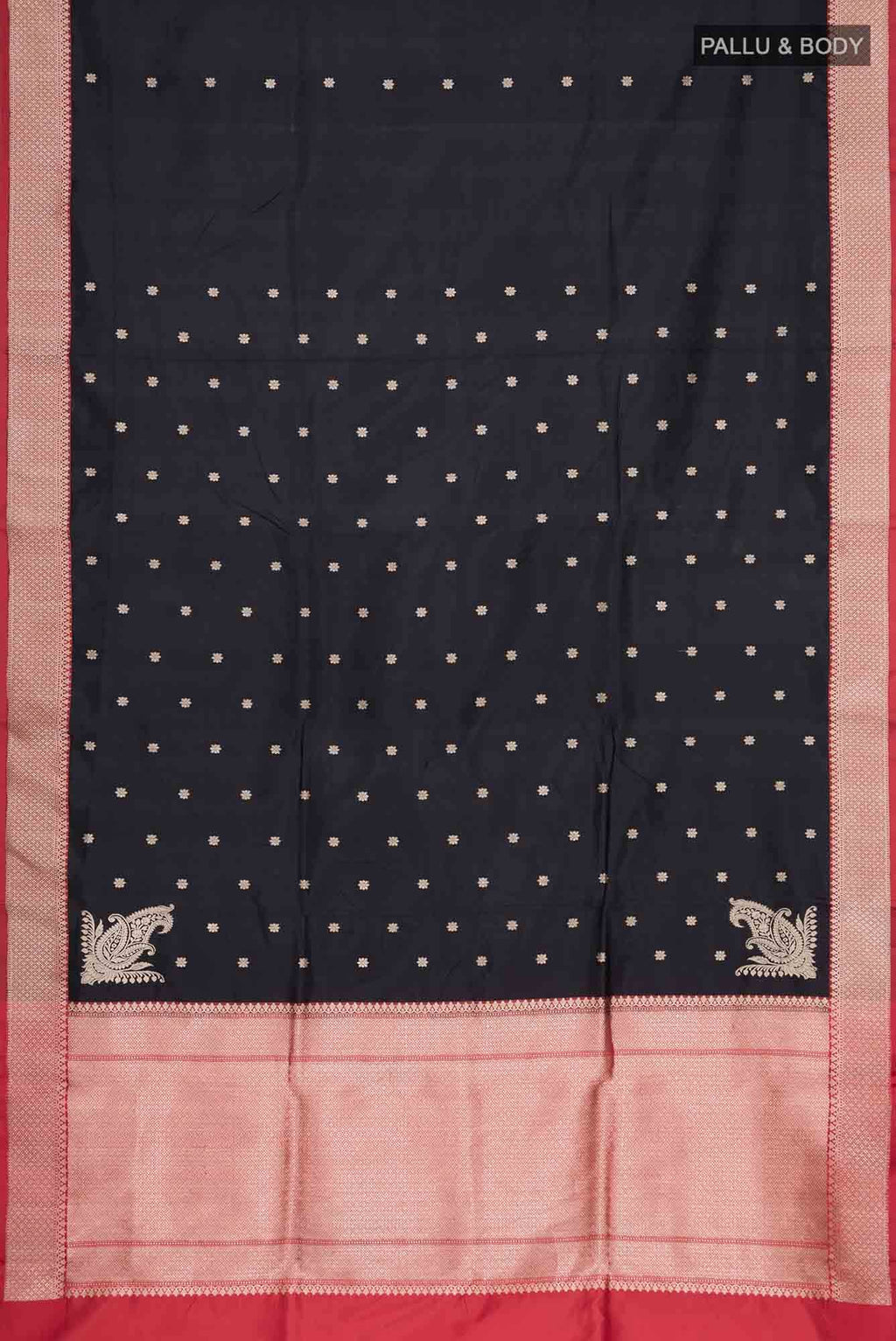 Black Banarasi Katan Silk Saree