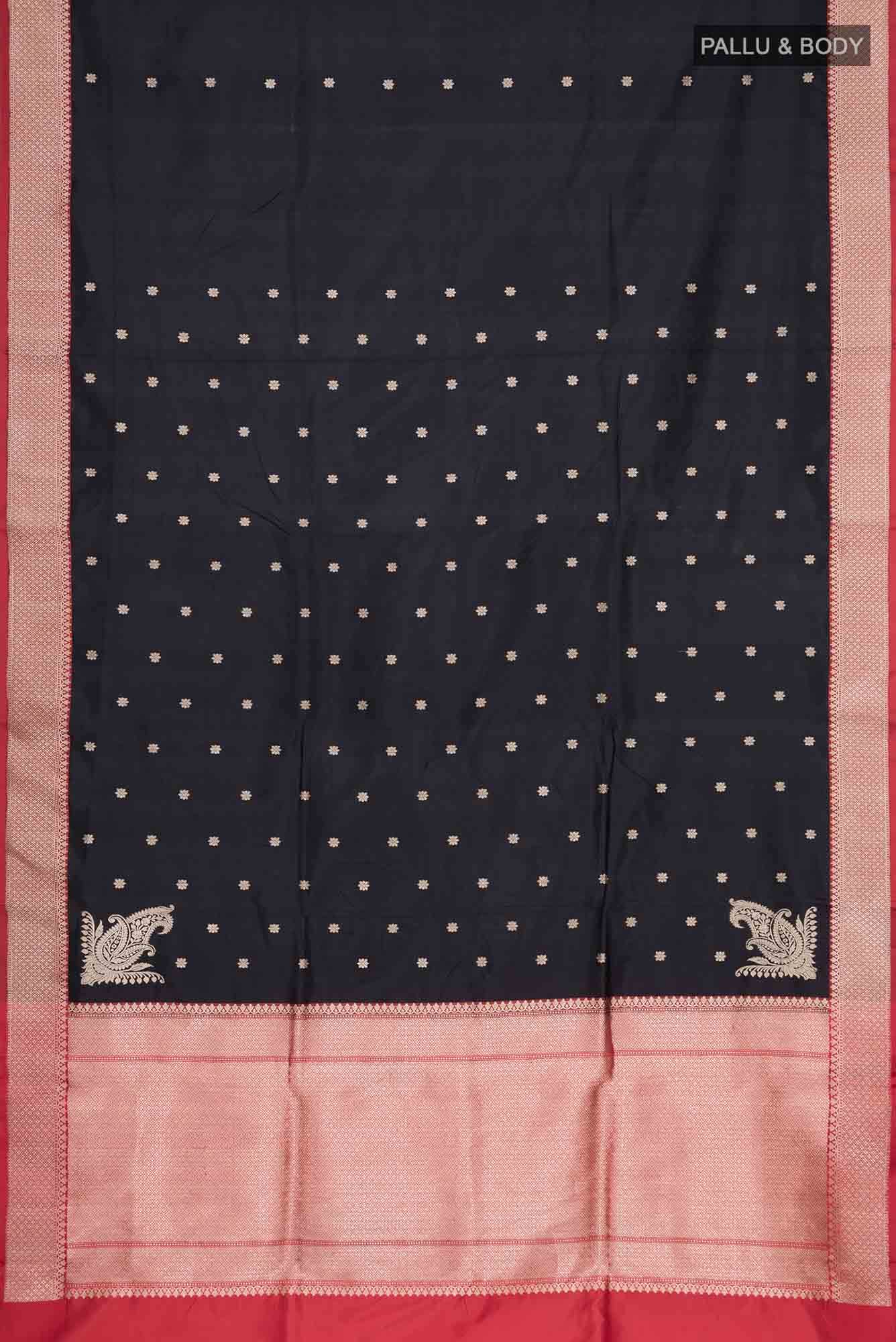 Black Banarasi Katan Silk Saree