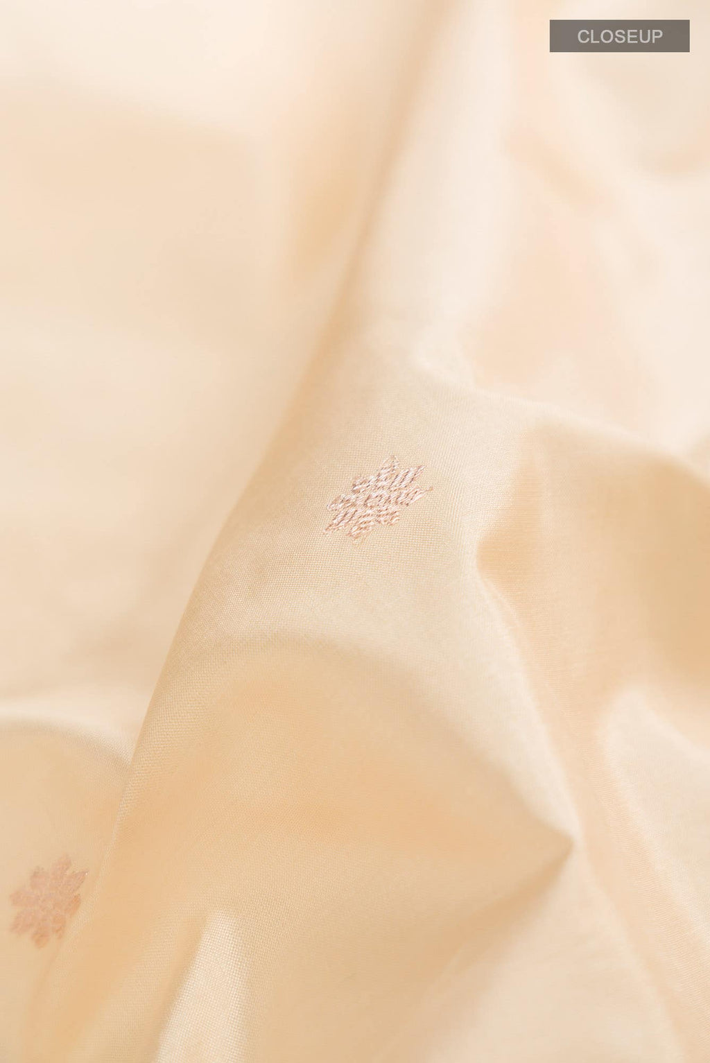 Cream Banarasi Katan Silk Saree