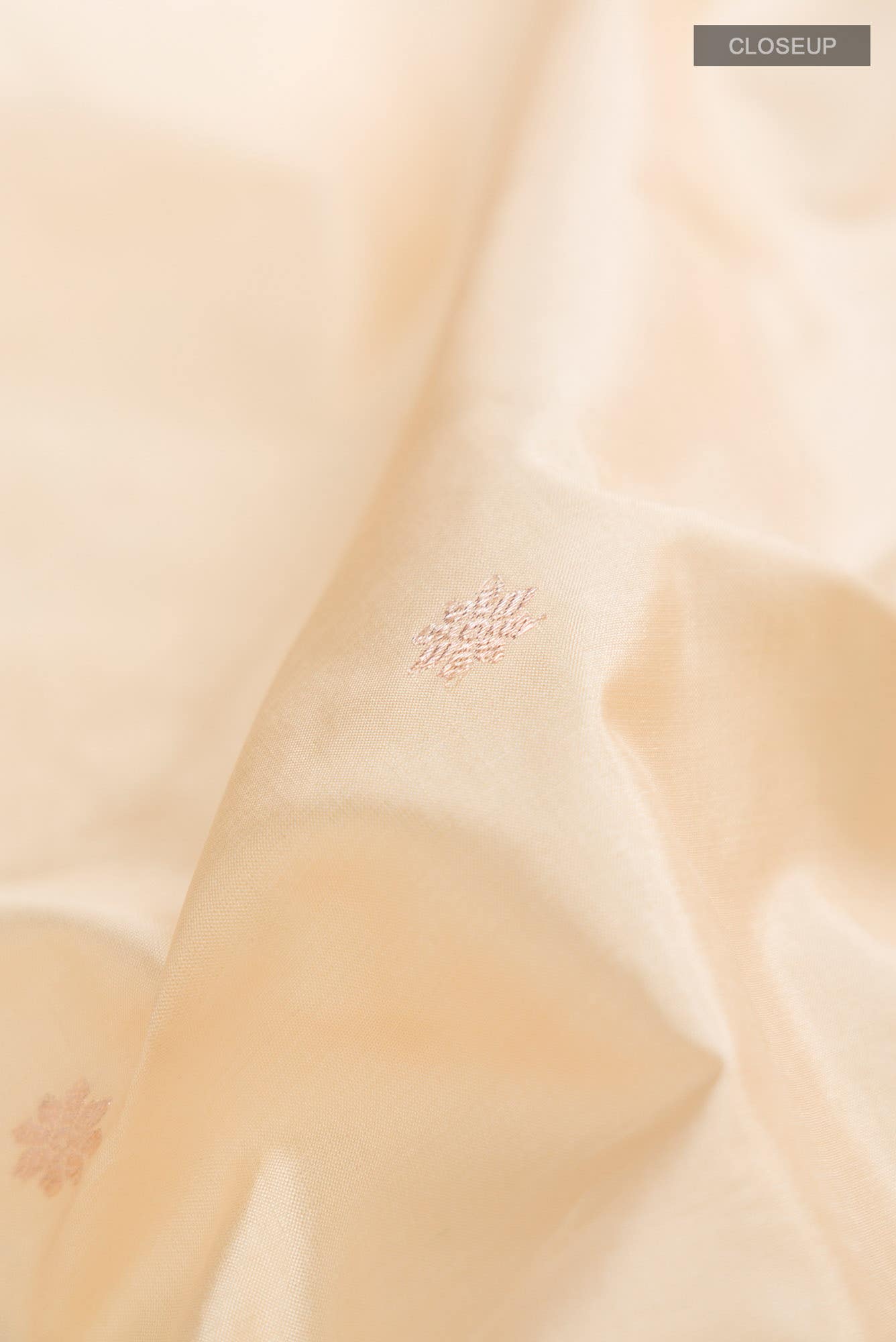 Cream Banarasi Katan Silk Saree