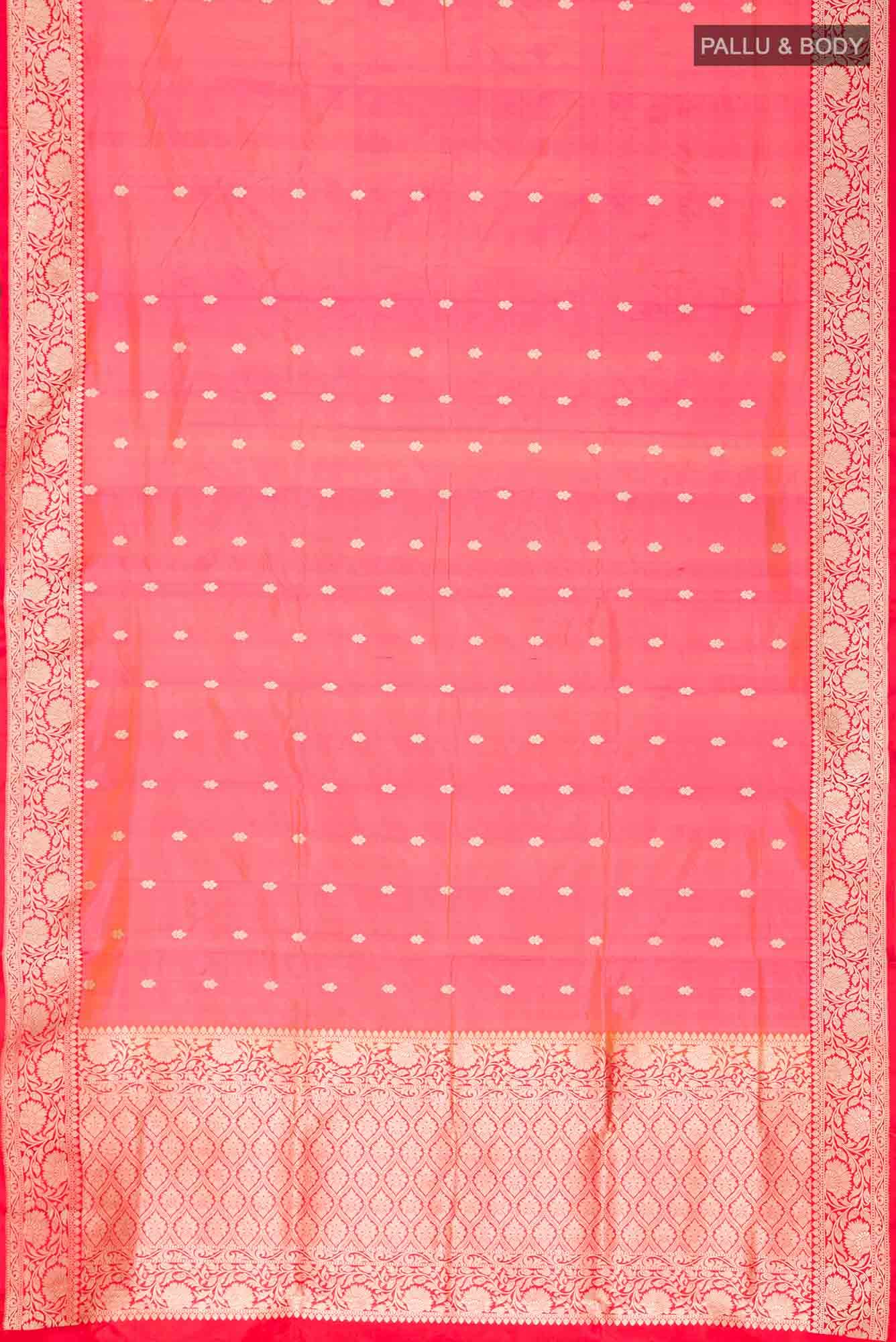 Pink with Yellow Dual Tone Banarasi Katan Silk Saree