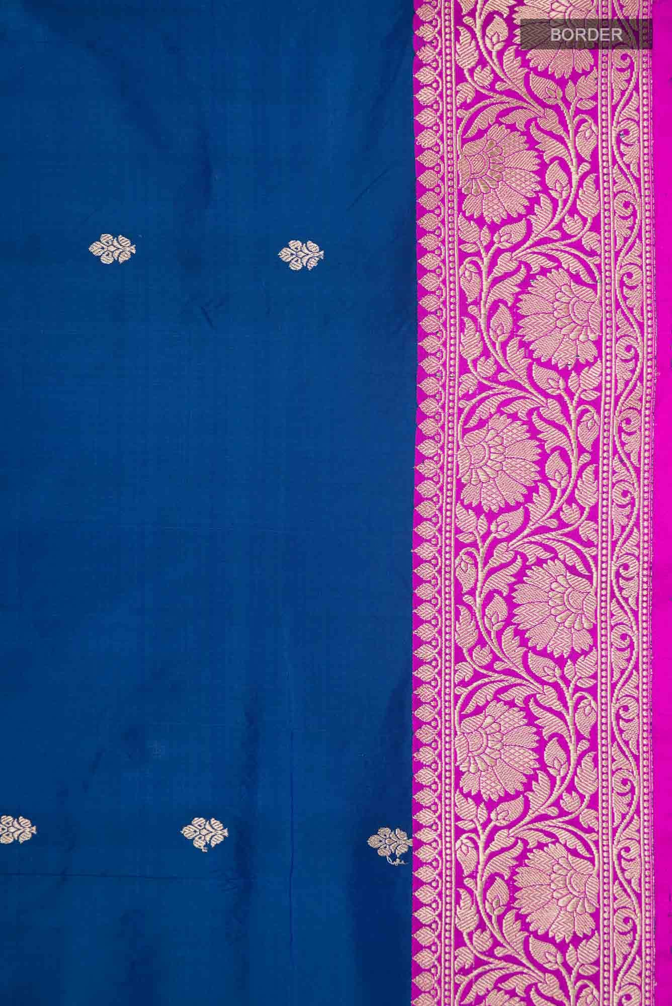 Blue Banarasi Katan Silk Saree