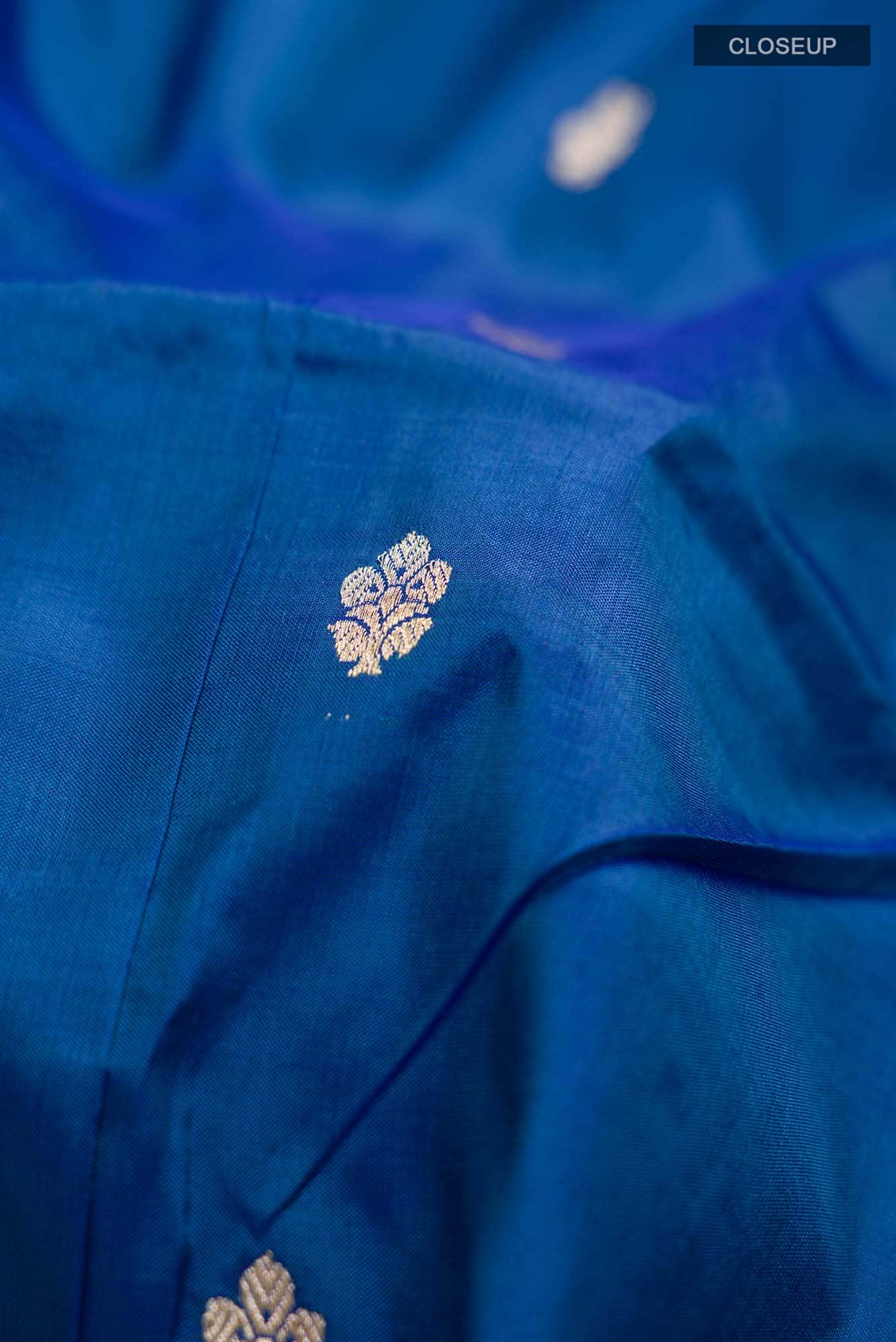 Blue Banarasi Katan Silk Saree