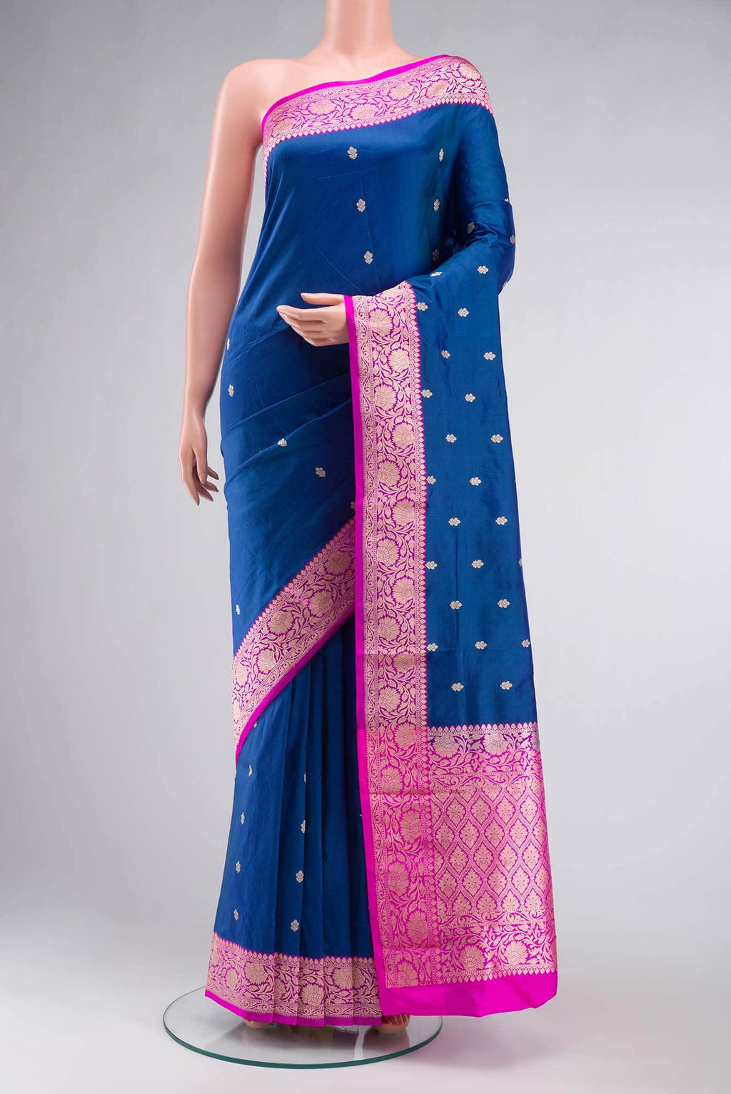 Blue Banarasi Katan Silk Saree