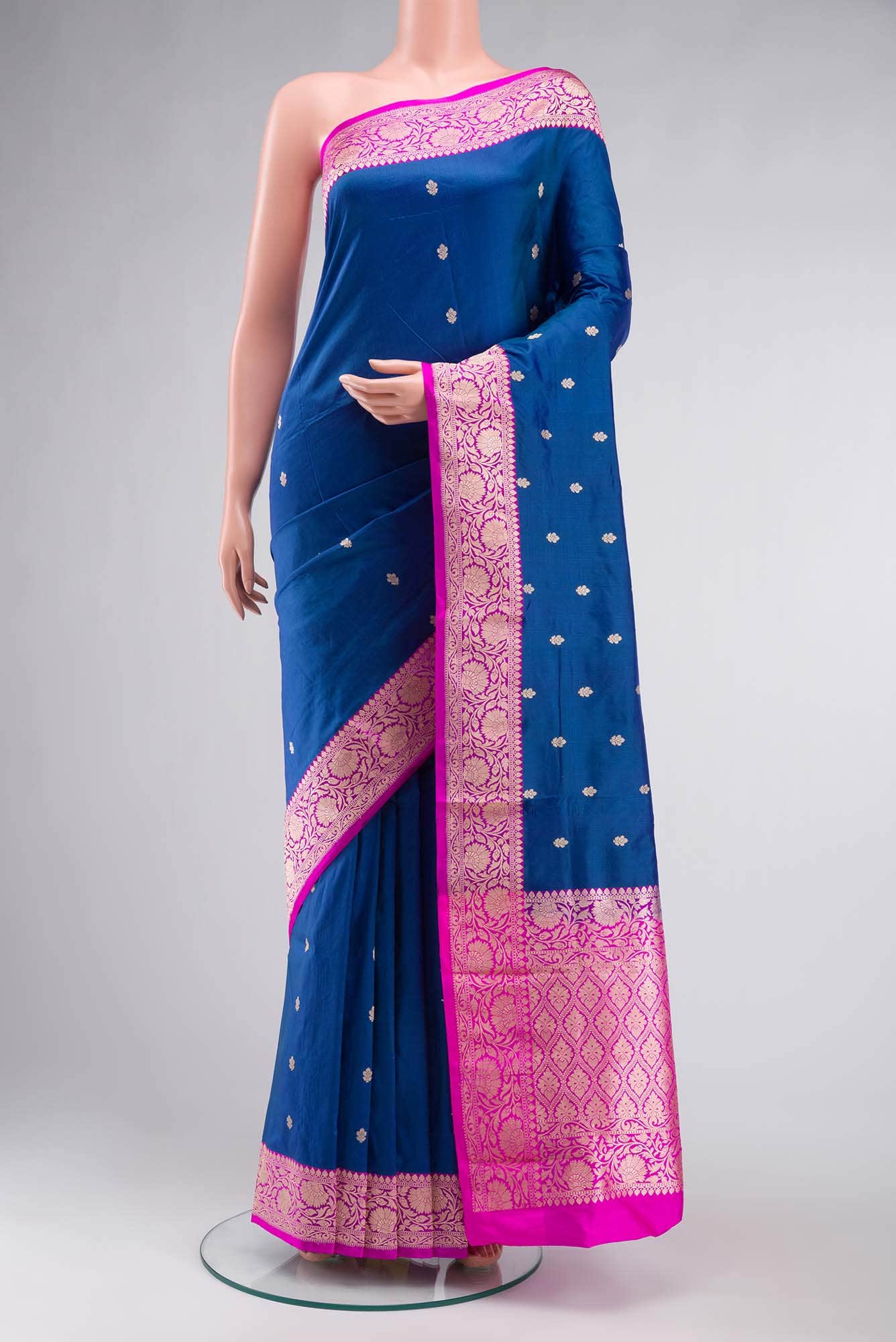 Blue Banarasi Katan Silk Saree