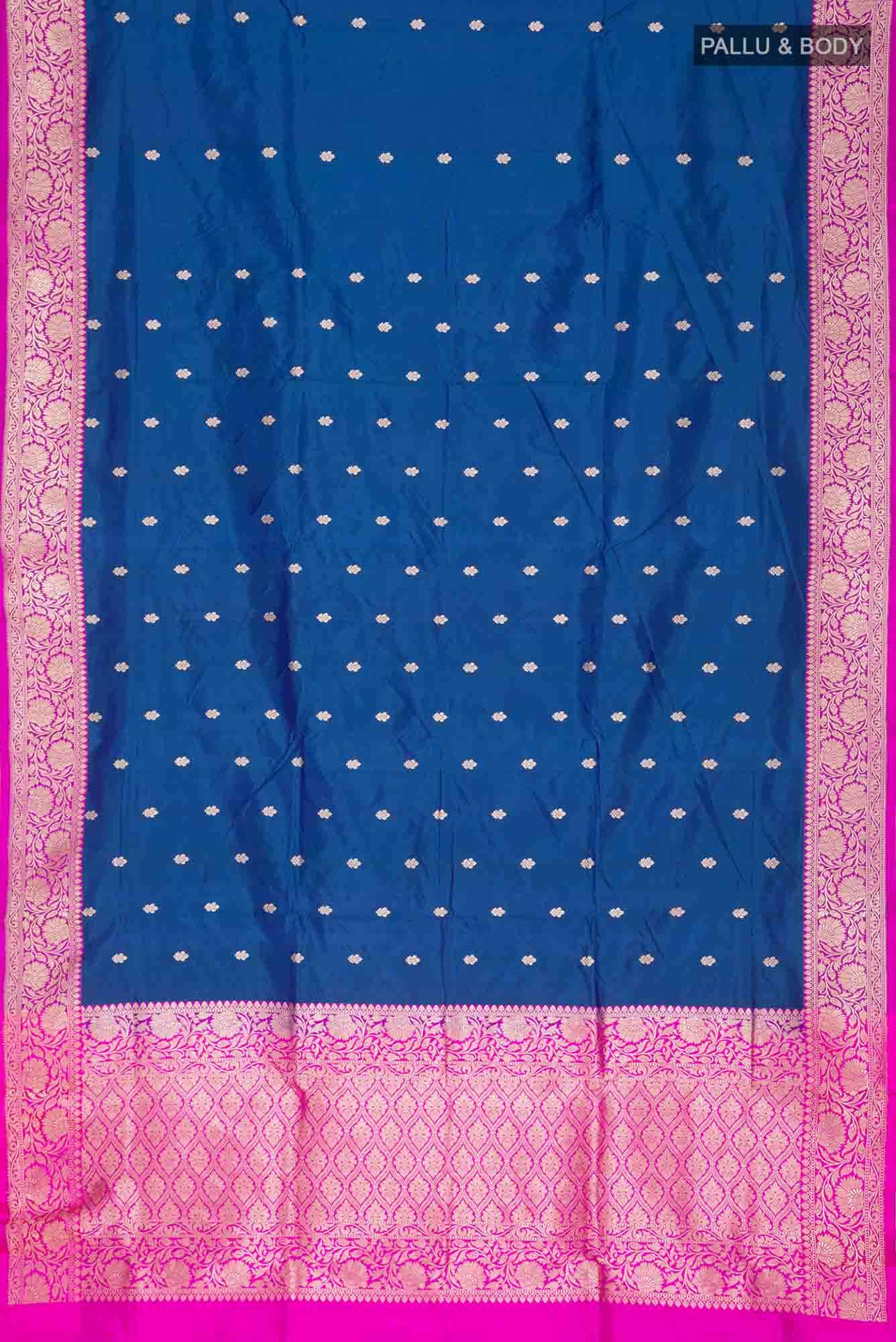 Blue Banarasi Katan Silk Saree