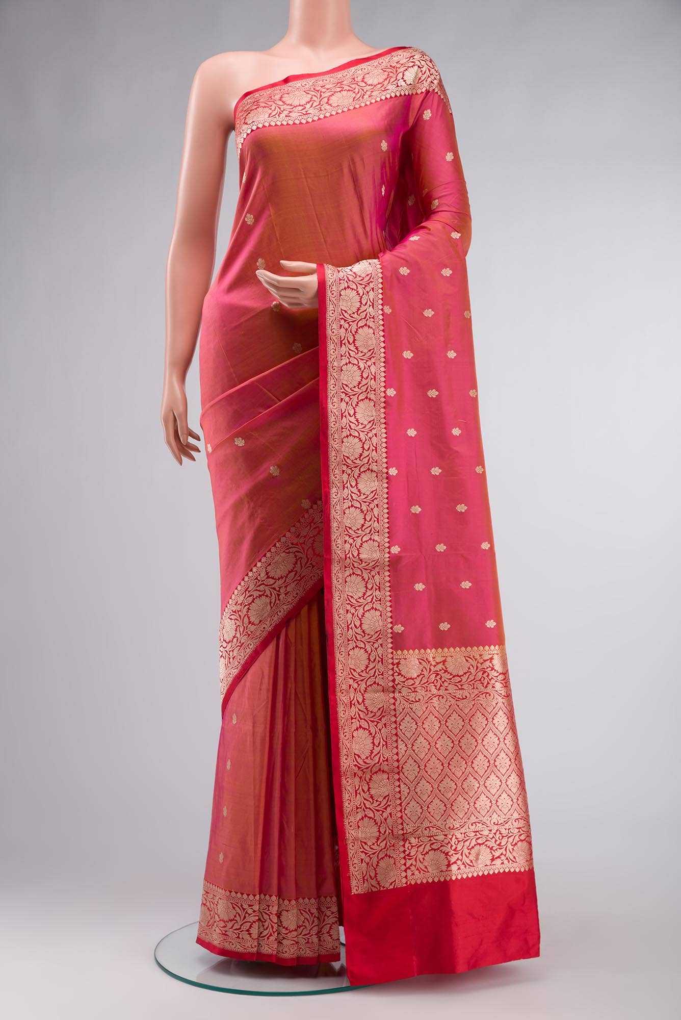 Pink Banarasi Katan Silk Saree