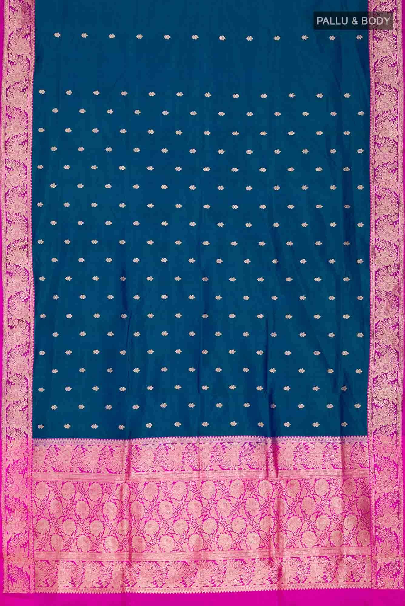Blue Banarasi Katan Silk Saree