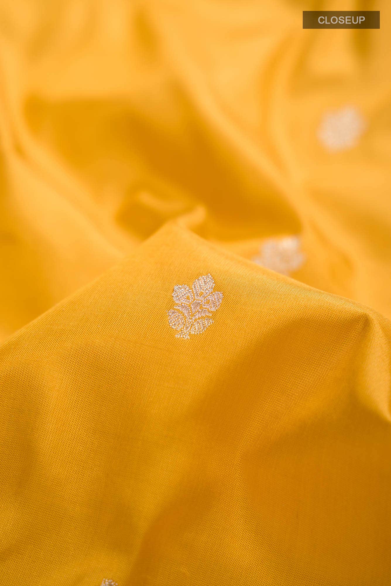 Yellow Banarasi Katan Silk Saree