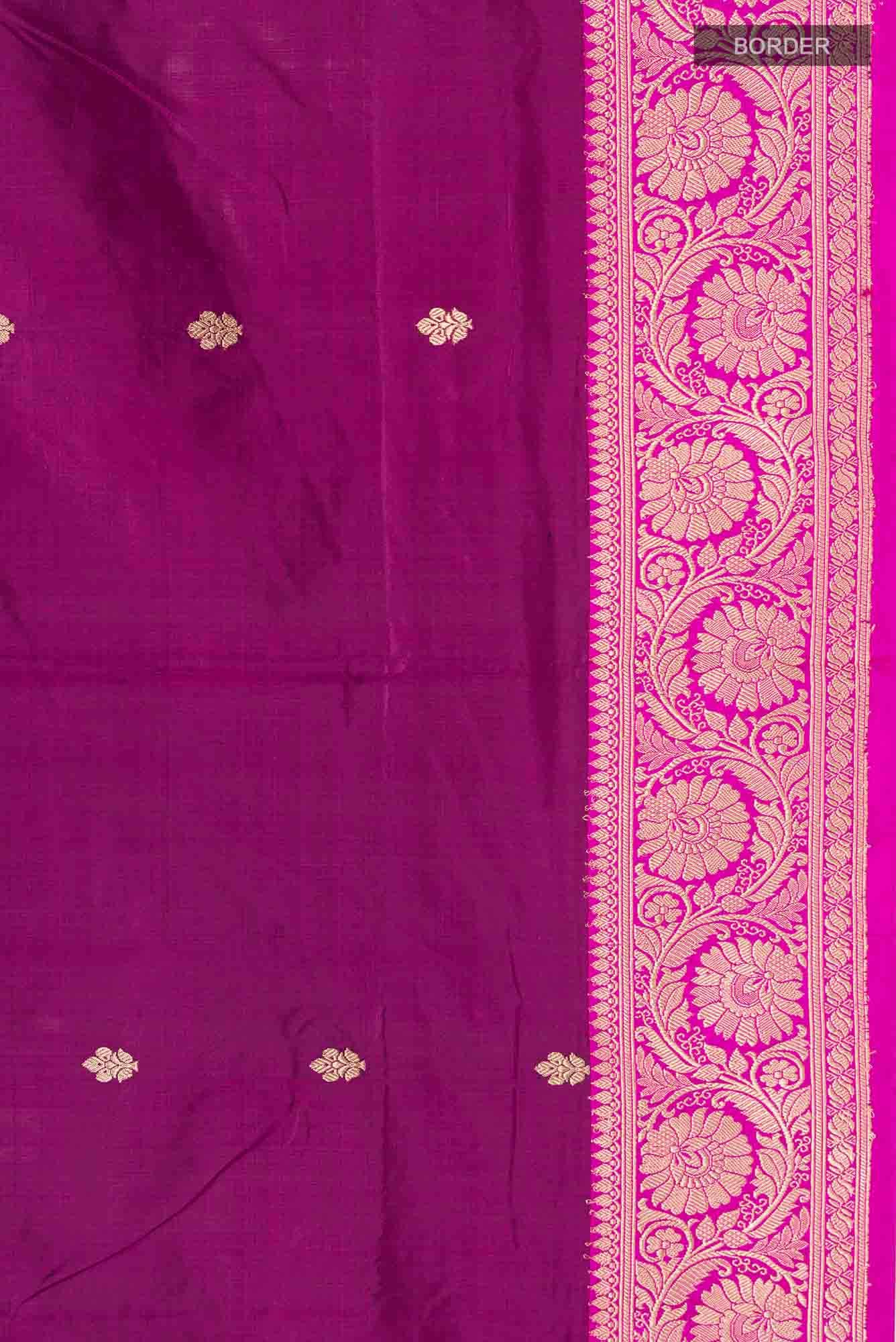 Magenta Banarasi Katan Silk Saree