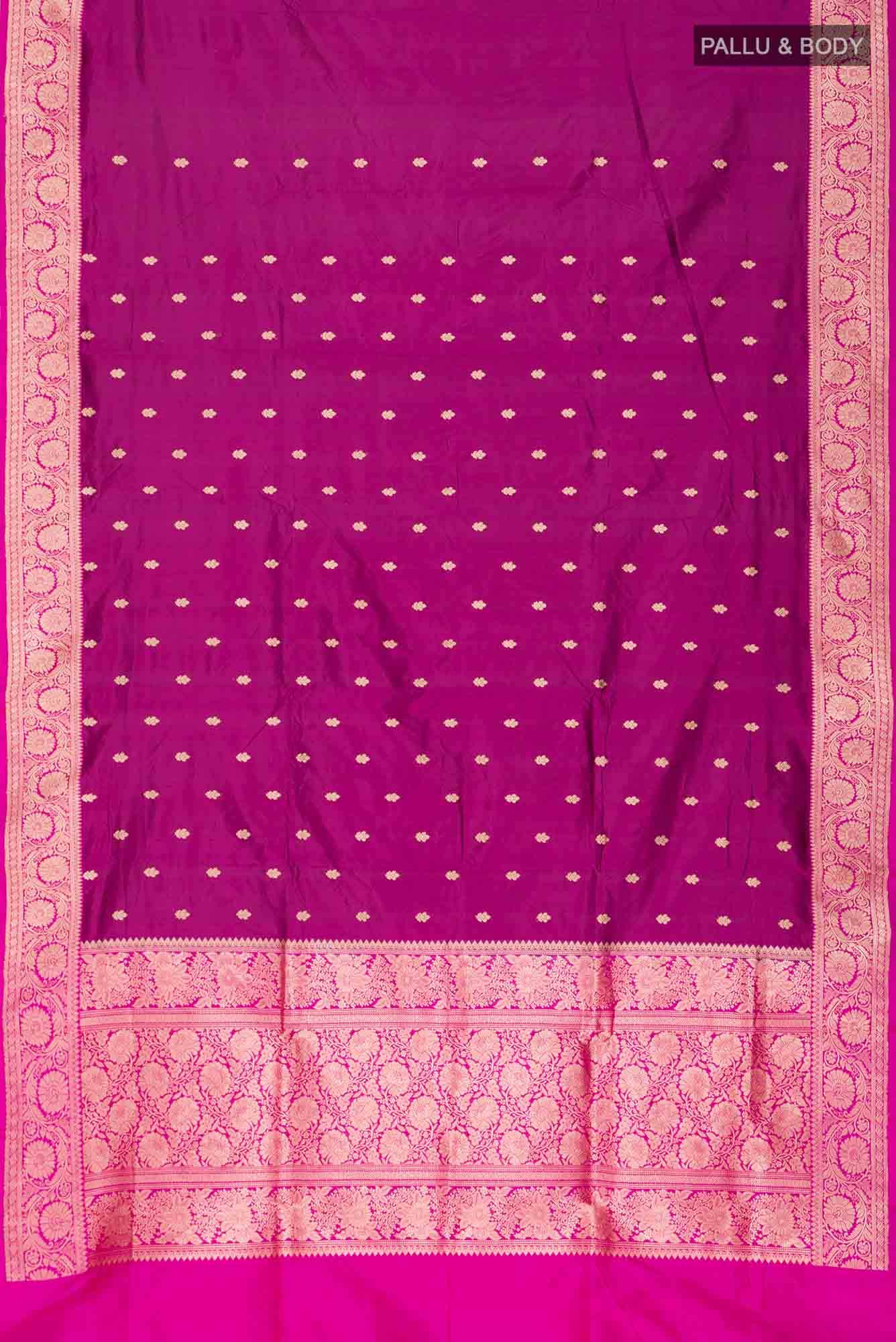 Magenta Banarasi Katan Silk Saree