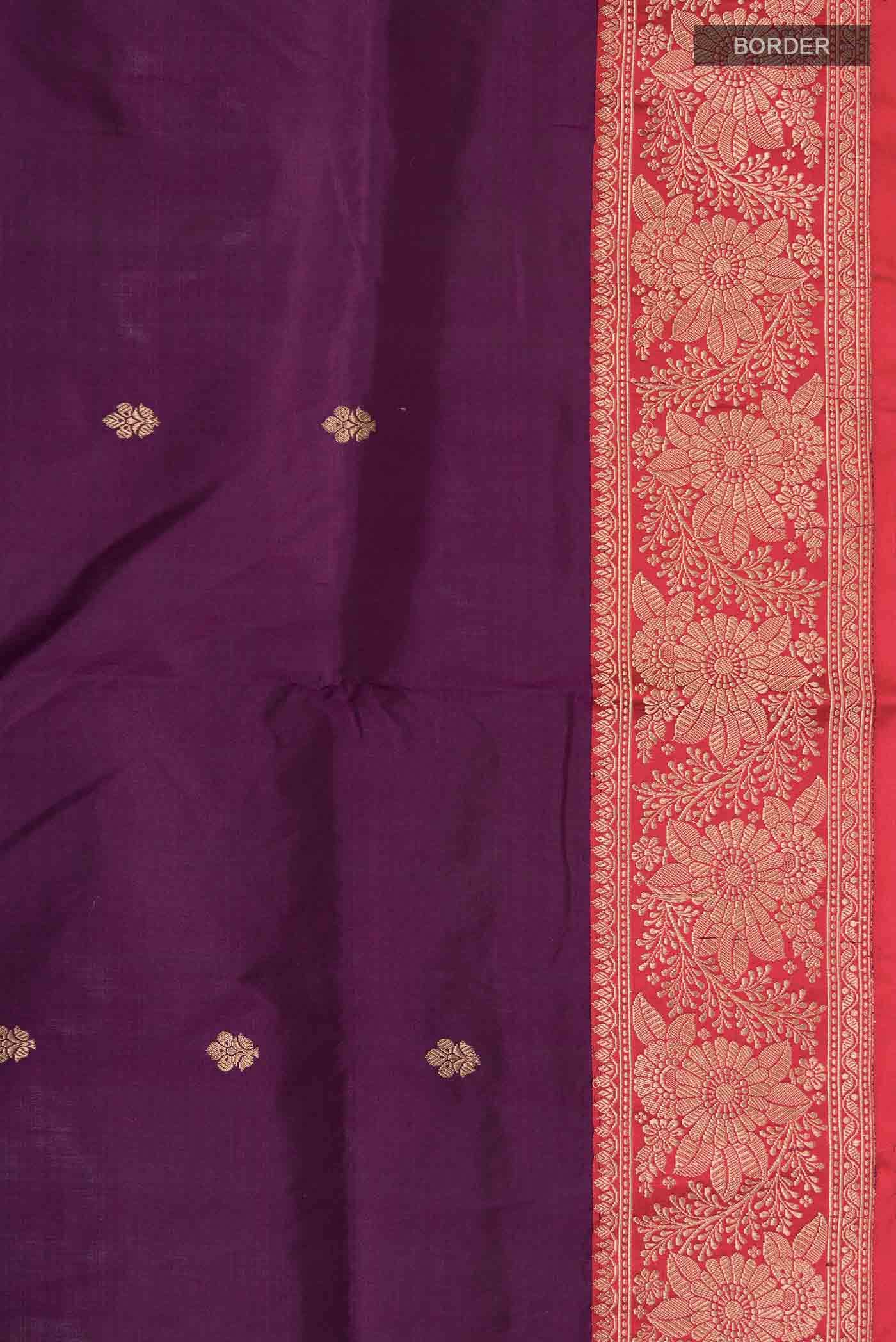 Purple Banarasi Katan Silk Saree