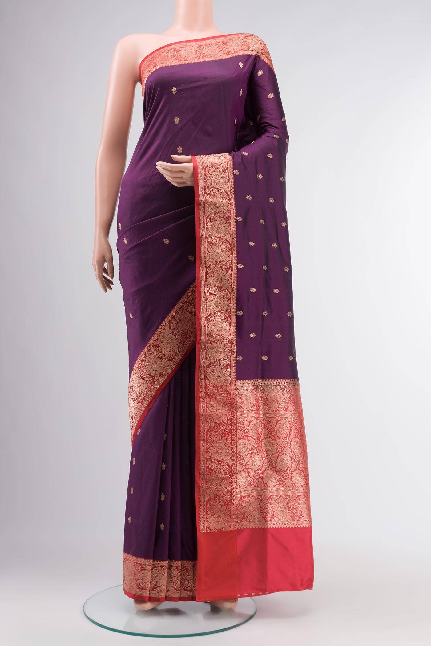 Purple Banarasi Katan Silk Saree