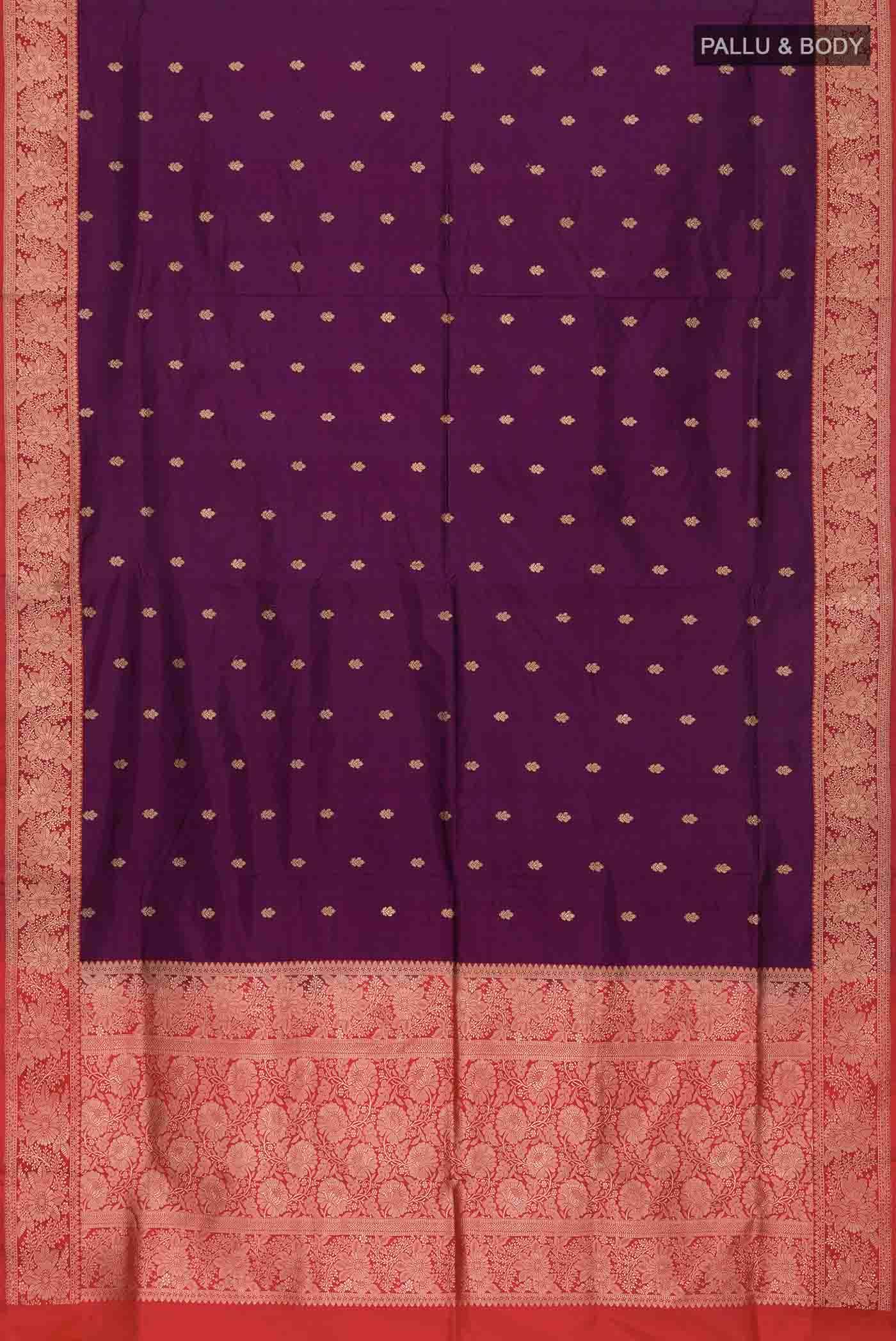 Purple Banarasi Katan Silk Saree