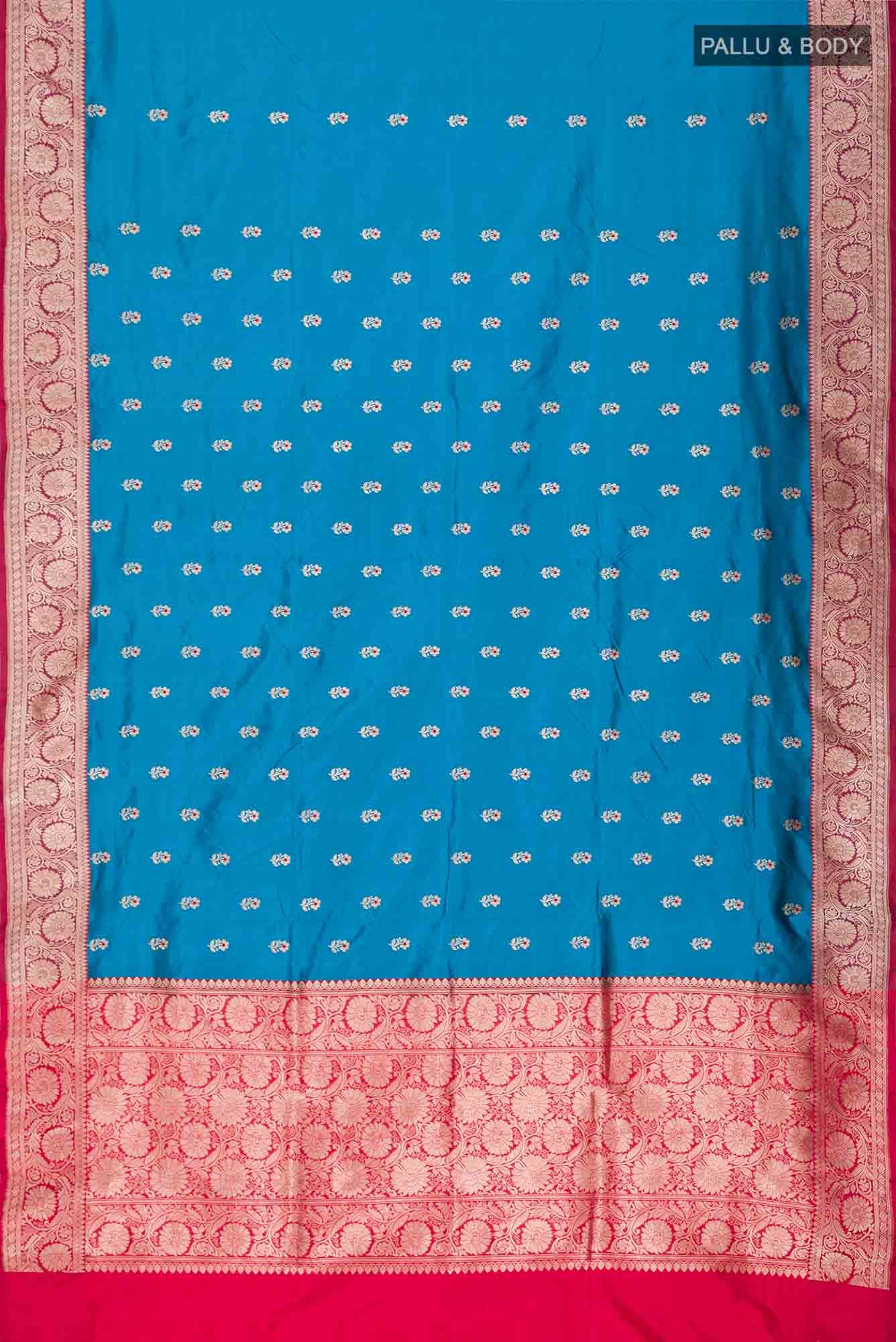 Blue Banarasi Katan Silk Saree