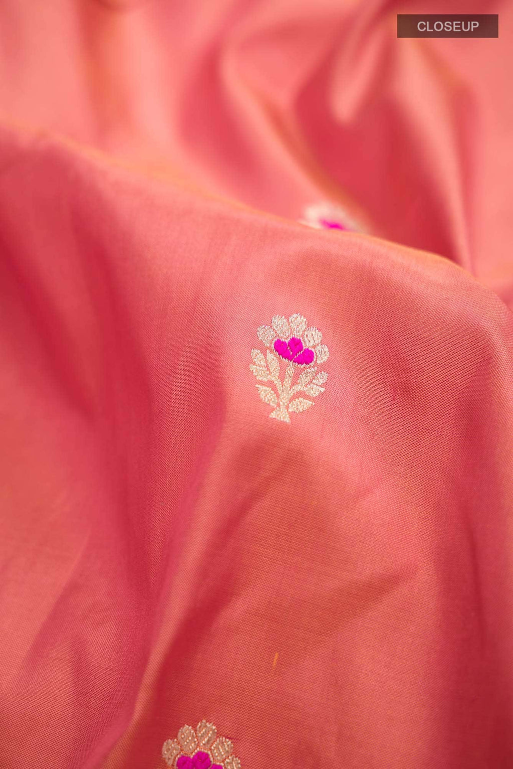 Coral Banarasi Katan Silk Saree