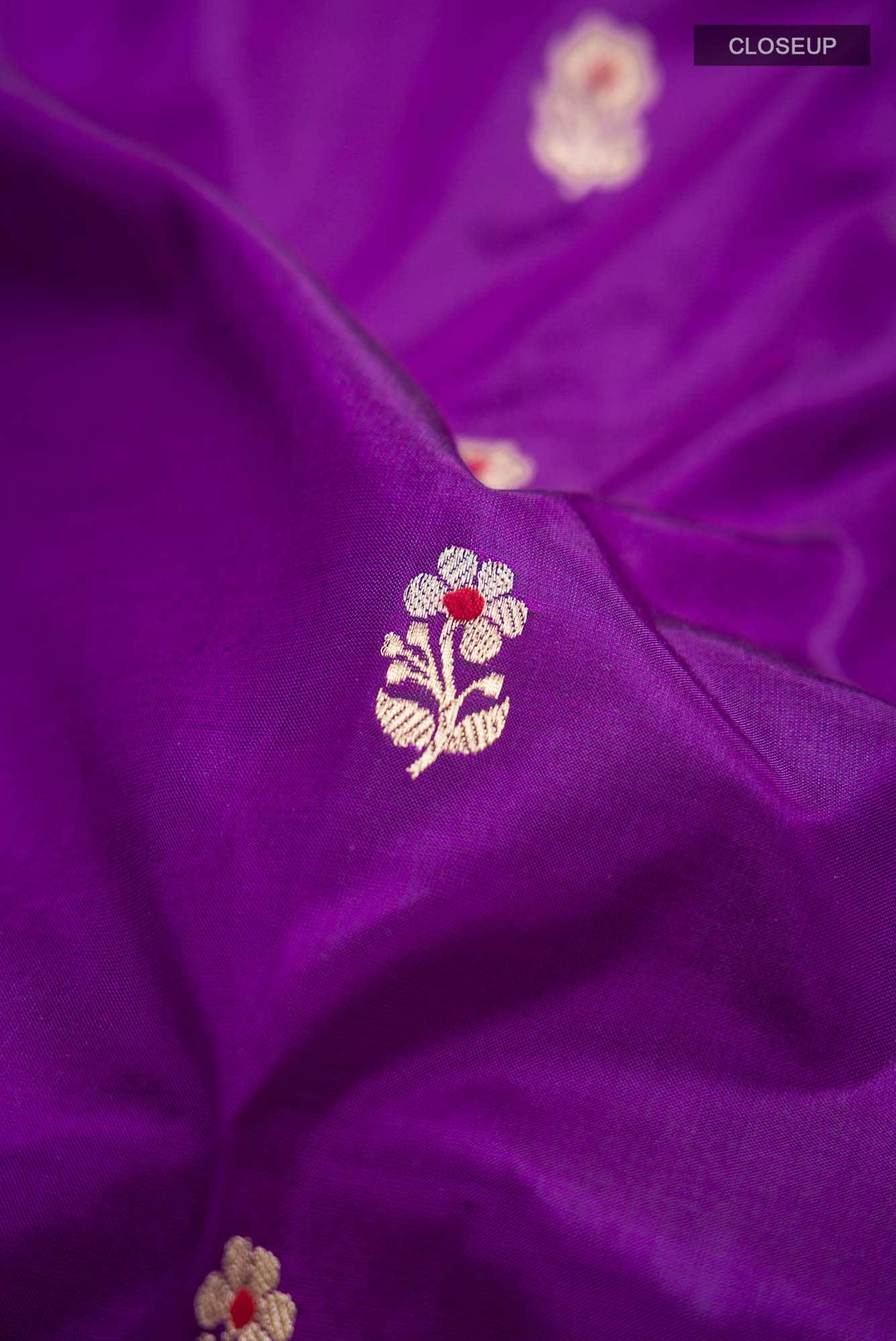 Purple Banarasi Katan Silk Saree