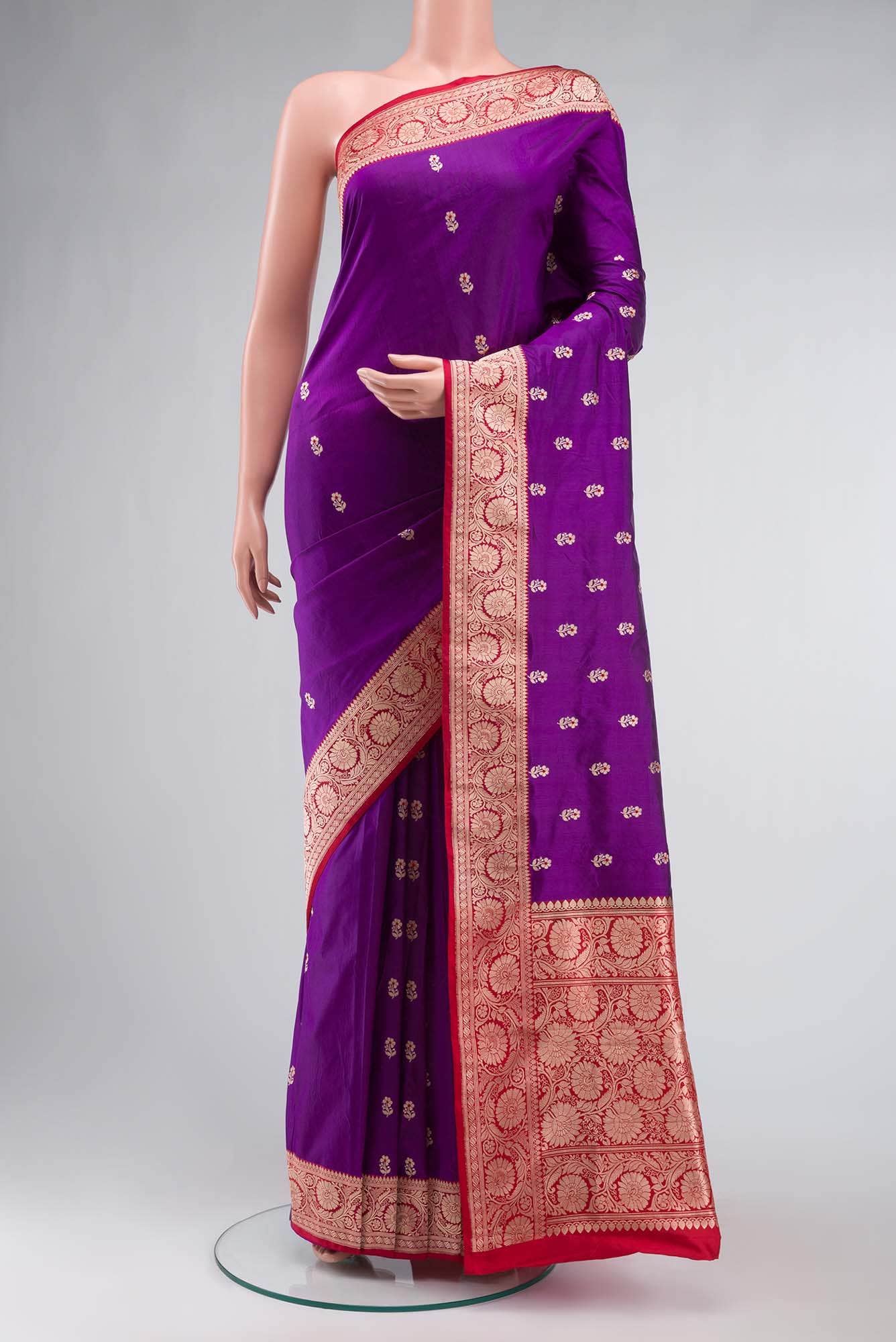 Purple Banarasi Katan Silk Saree