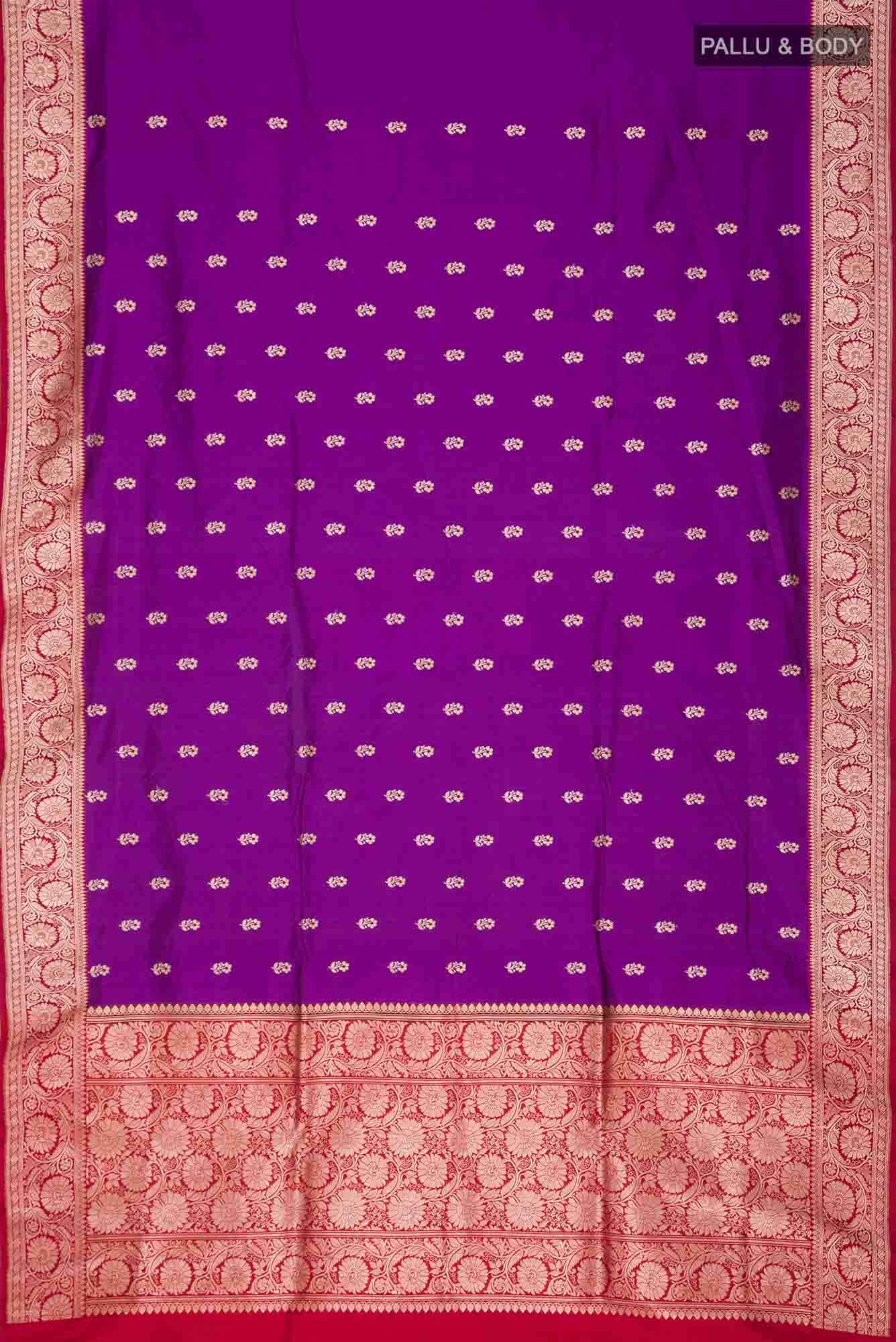 Purple Banarasi Katan Silk Saree