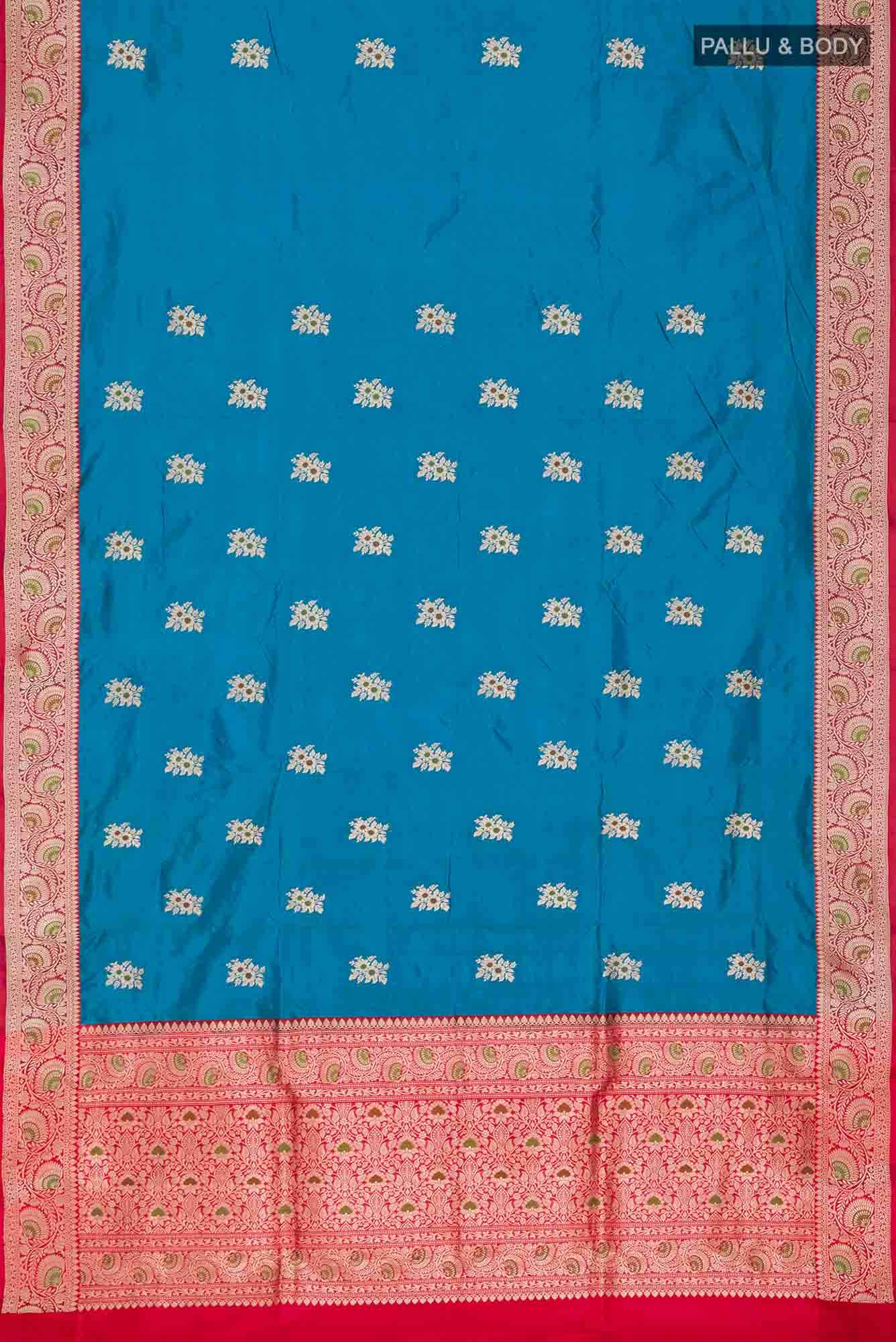 Blue Banarasi Katan Silk Saree