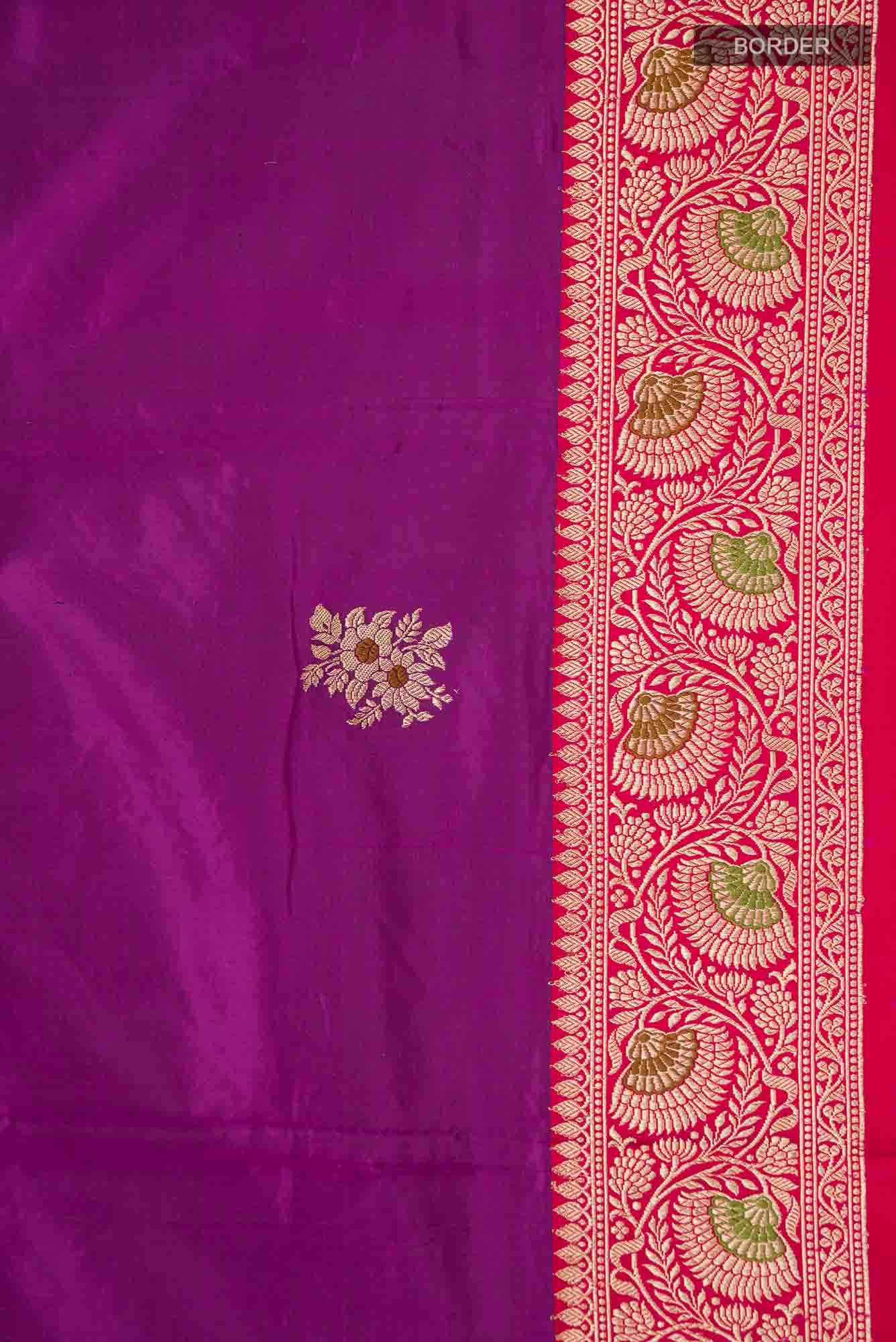 Magenta Banarasi Katan Silk Saree