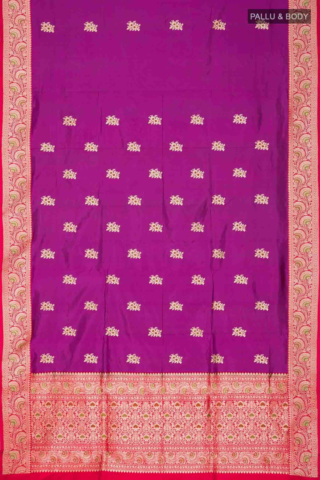 Magenta Banarasi Katan Silk Saree