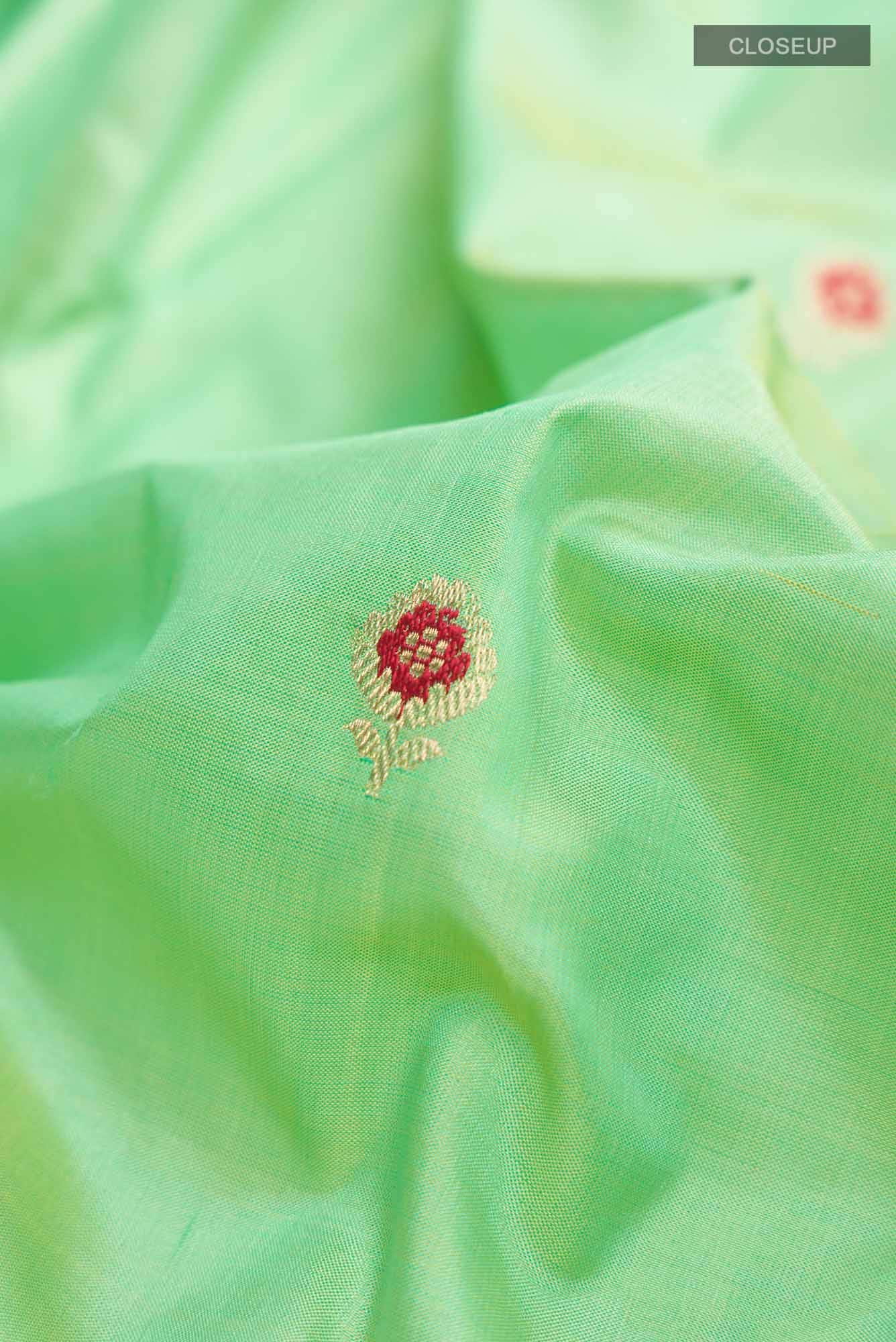 Green Banarasi Katan Silk Saree