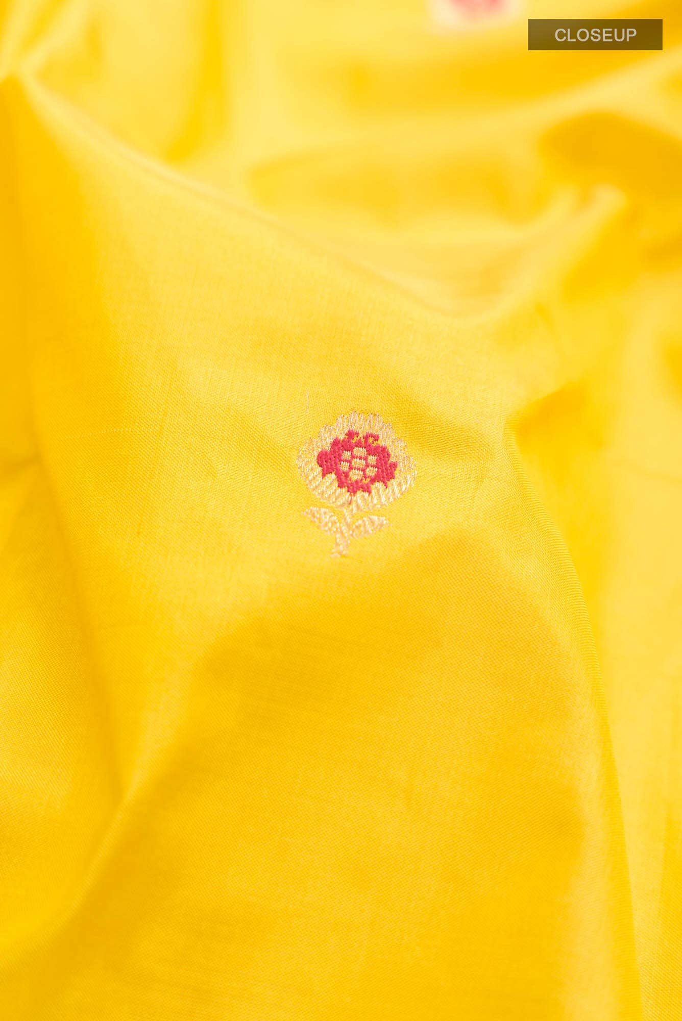 Yellow Banarasi Katan Silk Saree
