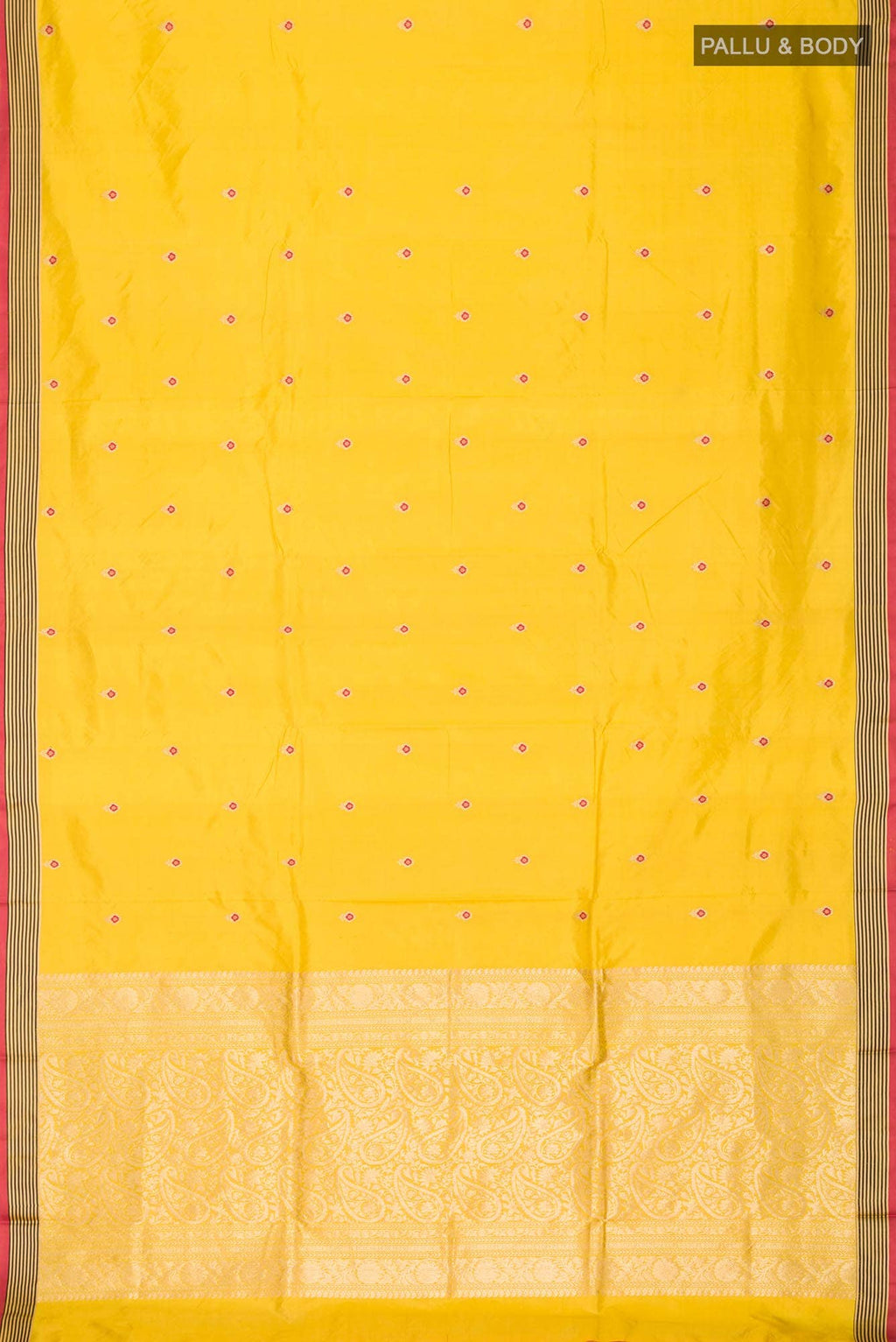 Yellow Banarasi Katan Silk Saree